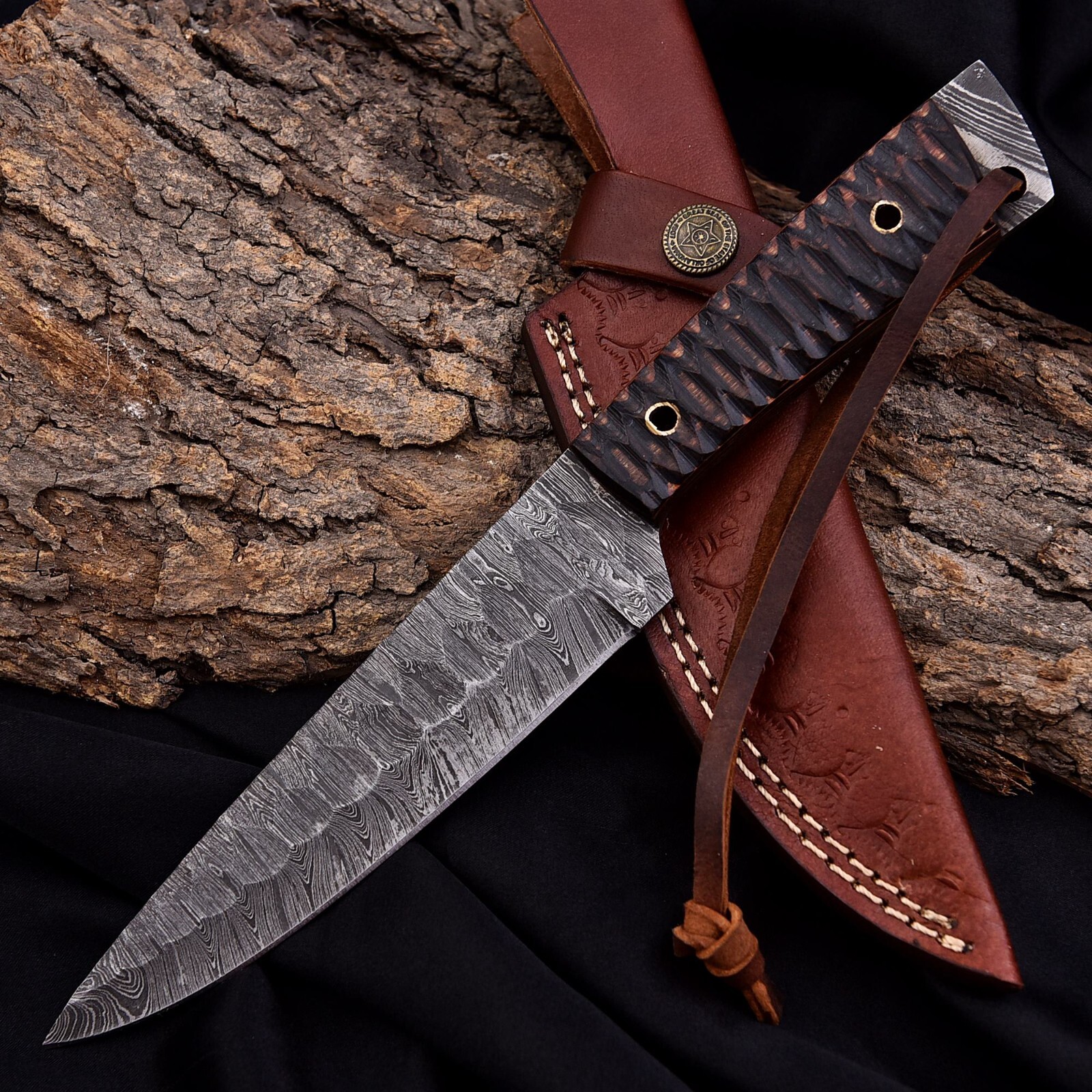 SHARD Handmade Damascus Steel Tactical Survival Skinner Hunting Knife W/Sheath SHARD Handmade Damascus Steel Tactical Survival Skinner Hunting Knife W/Sheath