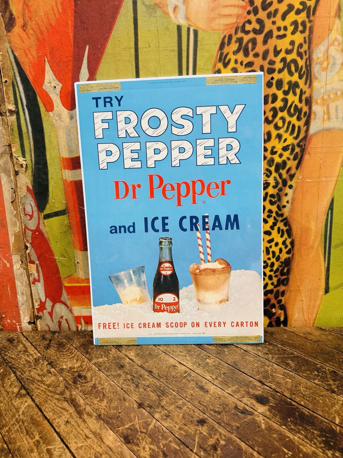 VINTAGE 1964 FROSTY DR PEPPER ICE CREAM SIGN COCA COLA 7UP PEPSI ORANGE CRUSH VINTAGE 1964 FROSTY DR PEPPER ICE CREAM SIGN COCA COLA 7UP PEPSI ORANGE CRUSH