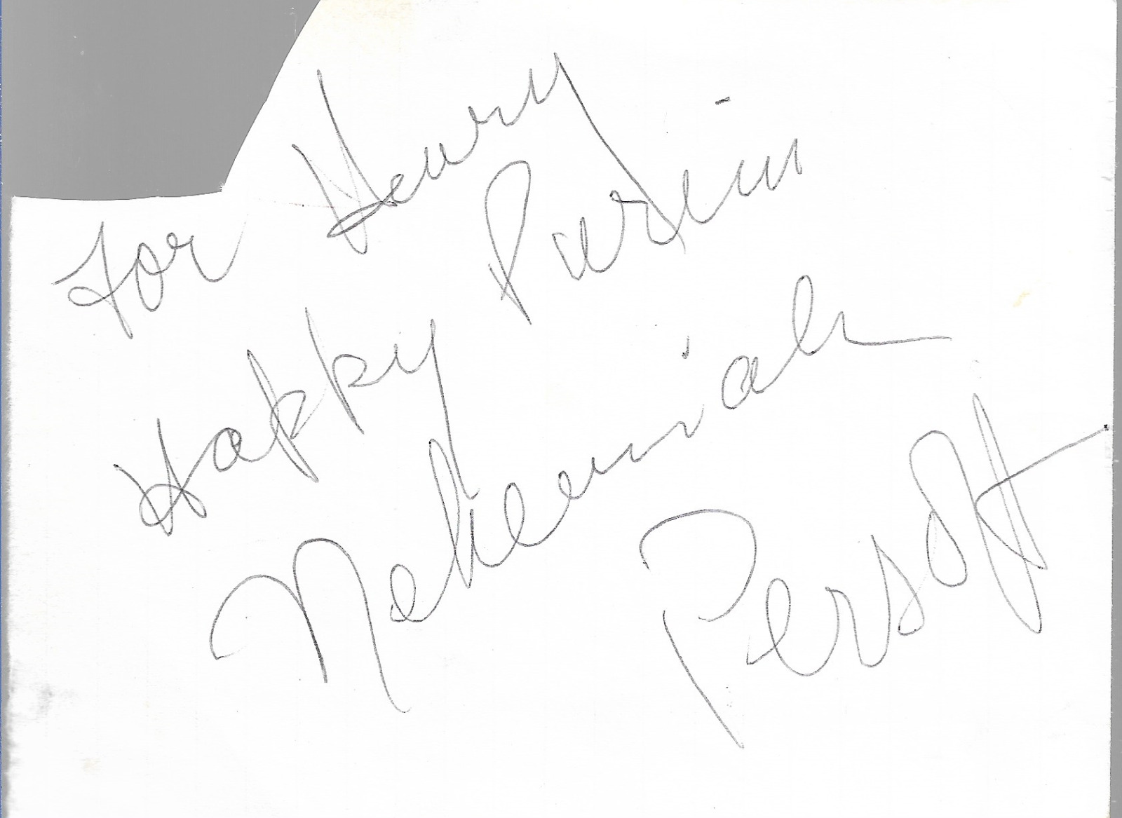 Nehemiah Persoff  signed autograph COA W W 598