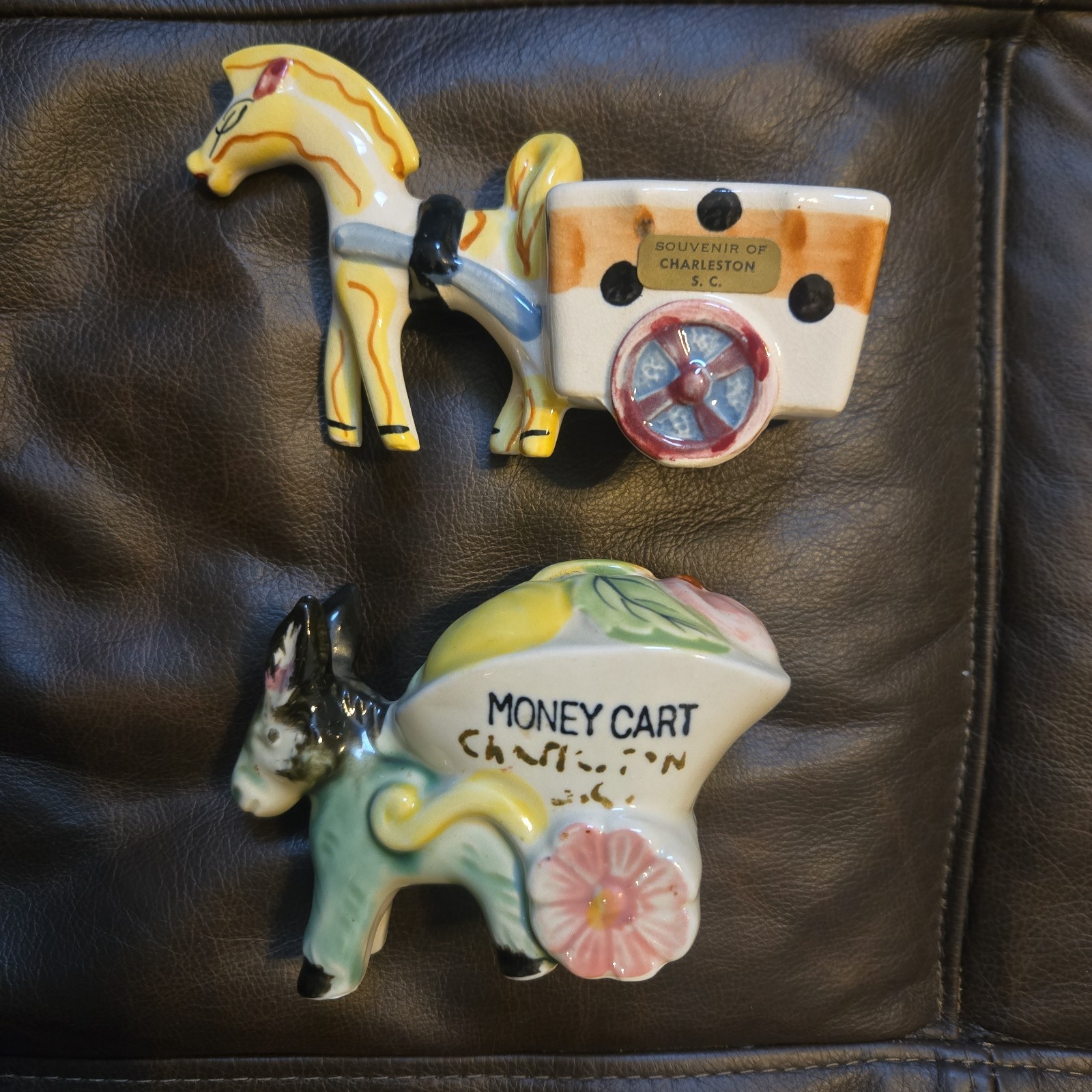 Lot 2 Vtg Mid Century Japan Ceramic Charleston SC Souvenir Lot Horse Donkey Cart Lot 2 Vtg Mid Century Japan Ceramic Charleston SC Souvenir Lot Horse Donkey Cart