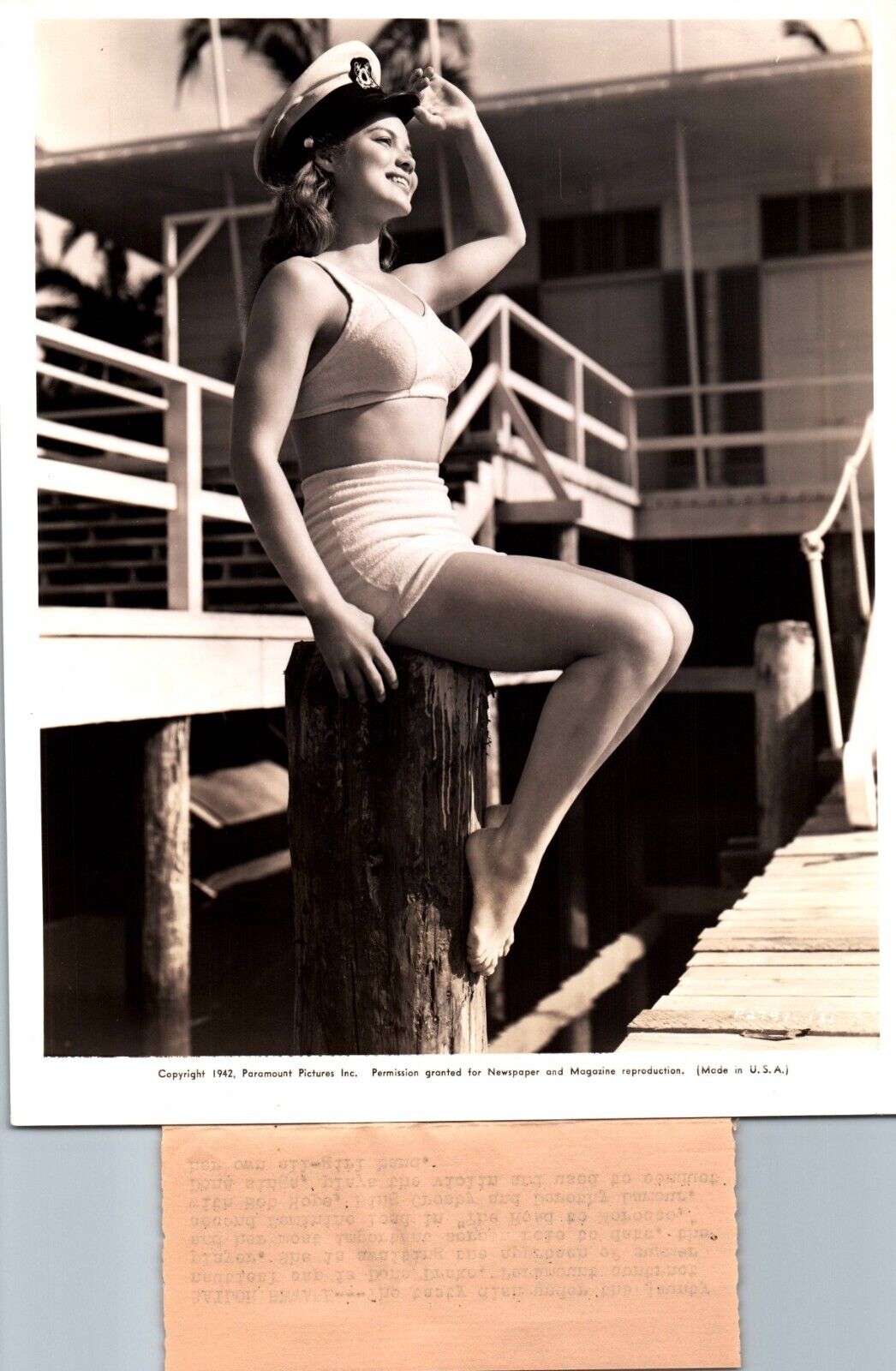 Dona Drake (1942) ❤ Paramount - Sexy Leggy Cheesecake Swimsuit Photo K 348