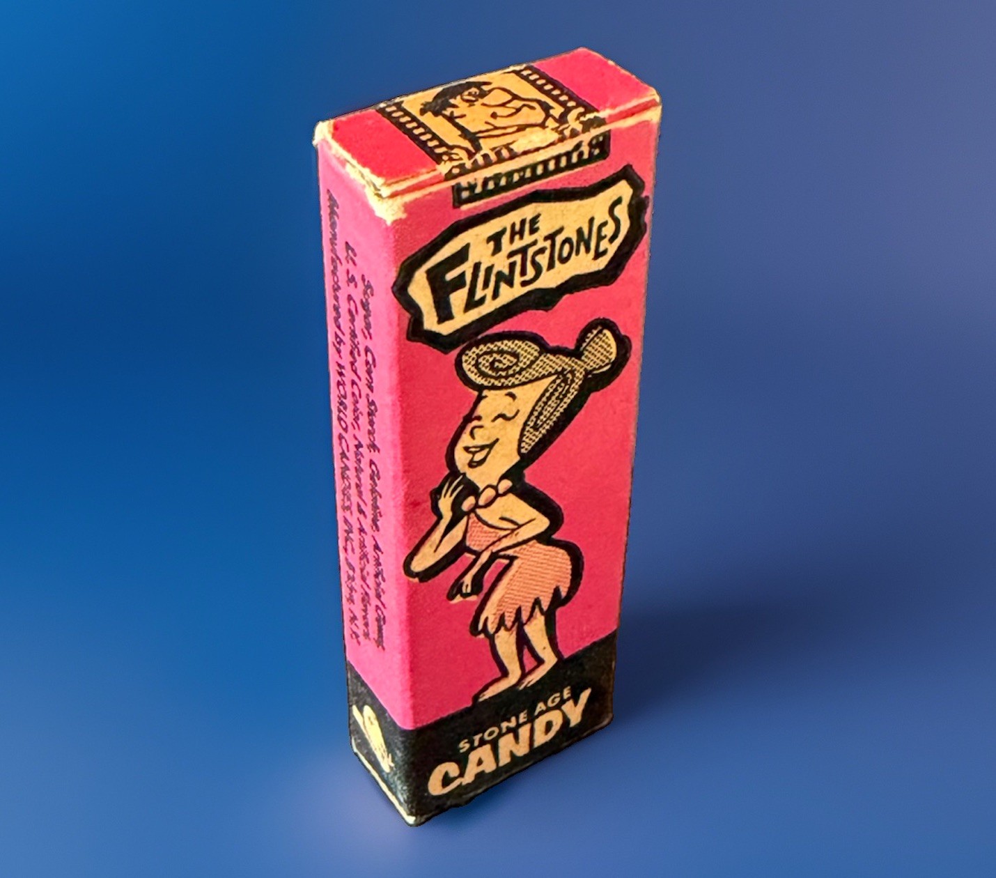 Vintage 1962 Flintstones Stone Age Candy Cigarettes Pack Box - WILMA - Empty Vintage 1962 Flintstones Stone Age Candy Cigarettes Pack Box - WILMA - Empty