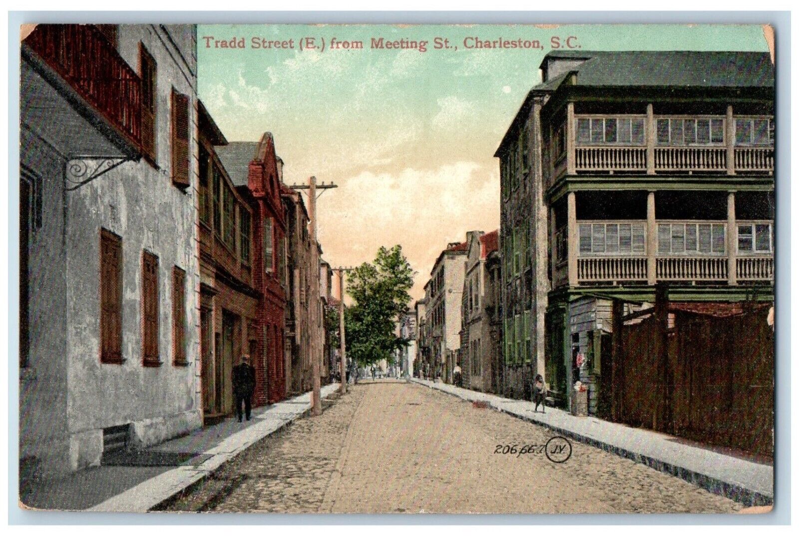 Charleston South Carolina Postcard Tradd Street Meeting Exterior c1910 Vintage
