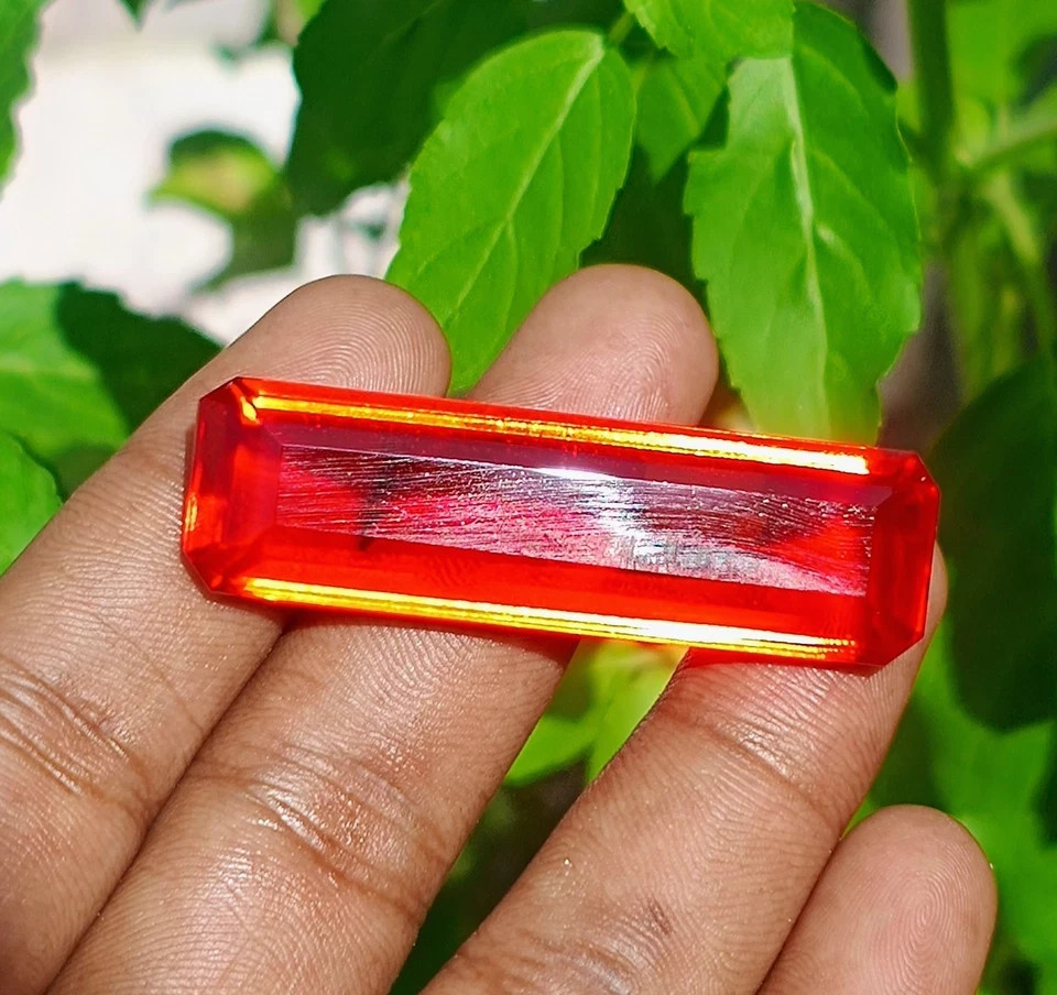 80 CT Certified Red Orange Topaz Baguette Cut Flawless Loose Gemstone 80 CT Certified Red Orange Topaz Baguette Cut Flawless Loose Gemstone