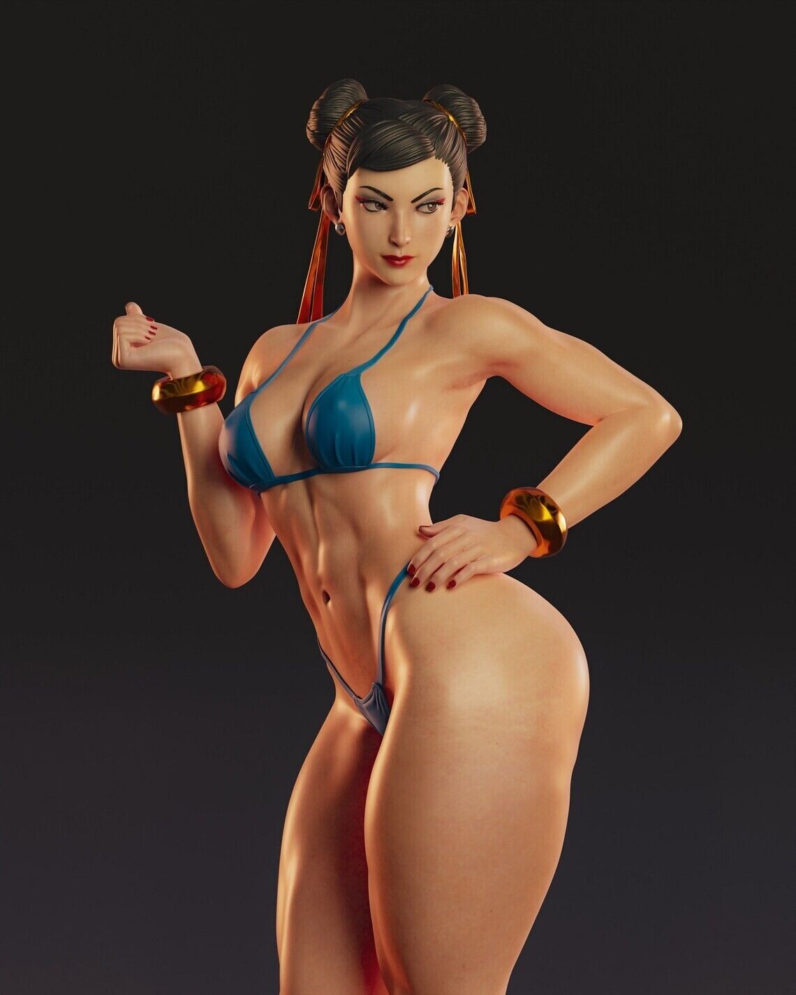 Chun Li_ Bikini 25cm 3d Figure (Street Fighter Fan Art)