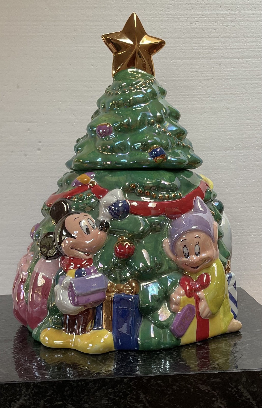 Vintage Disney Store LE Mickey & Friends Christmas Tree Cookie Jar 12" Rare Vintage Disney Store LE Mickey & Friends Christmas Tree Cookie Jar 12" Rare
