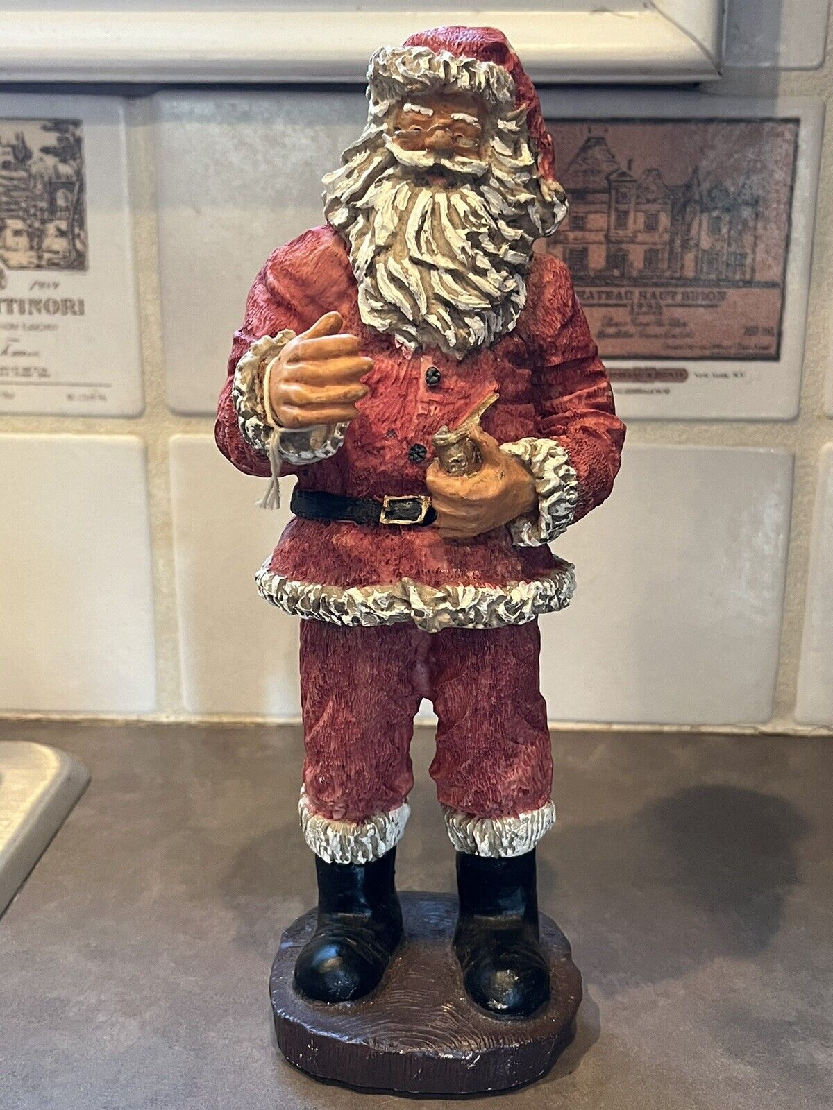 Windsor Collection Tall Heavy Santa with Pipe in Hand Collectable Figurine