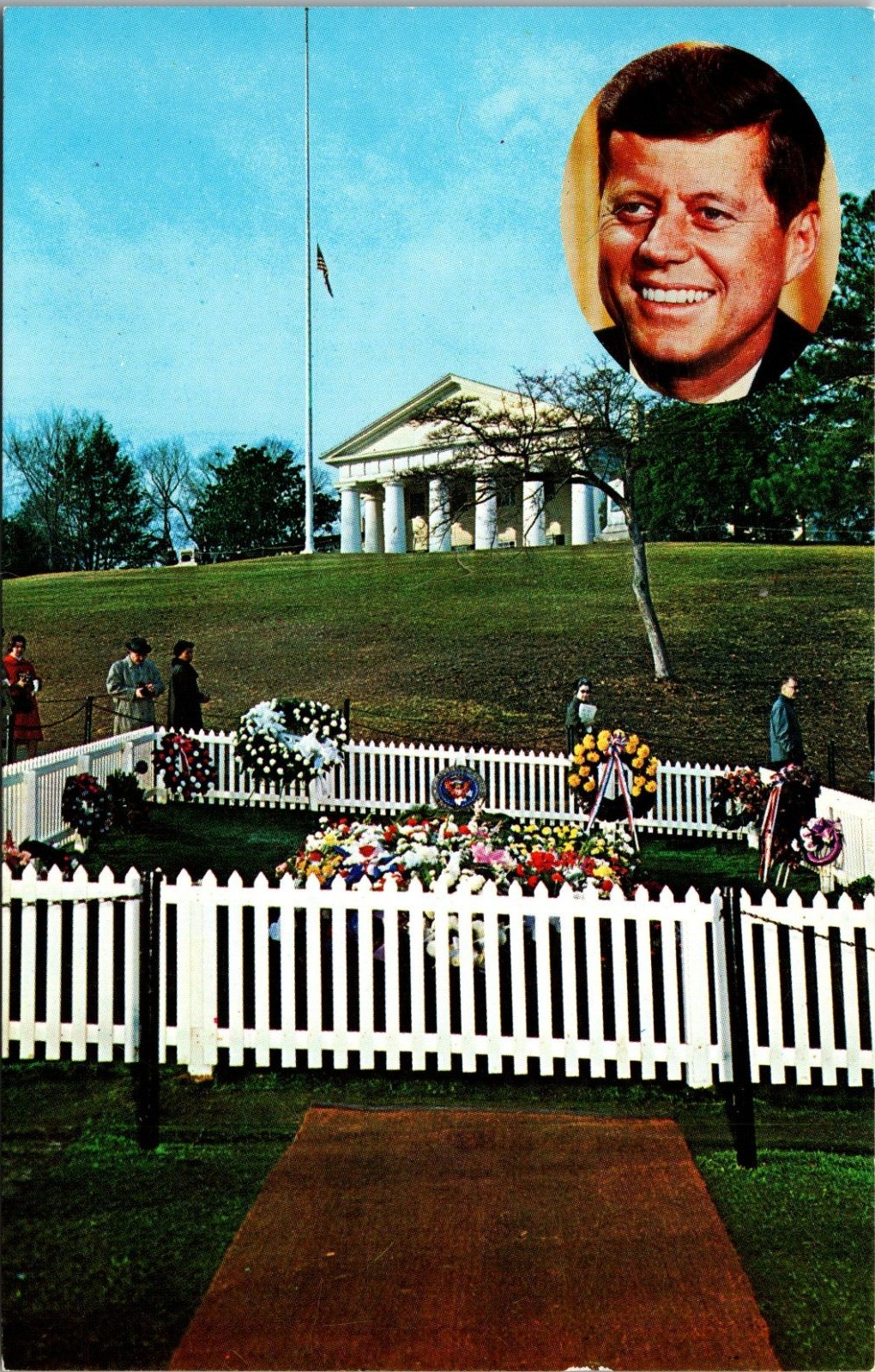 Vintage Postcard Grave Of John F. Kennedy 35th President of United States
