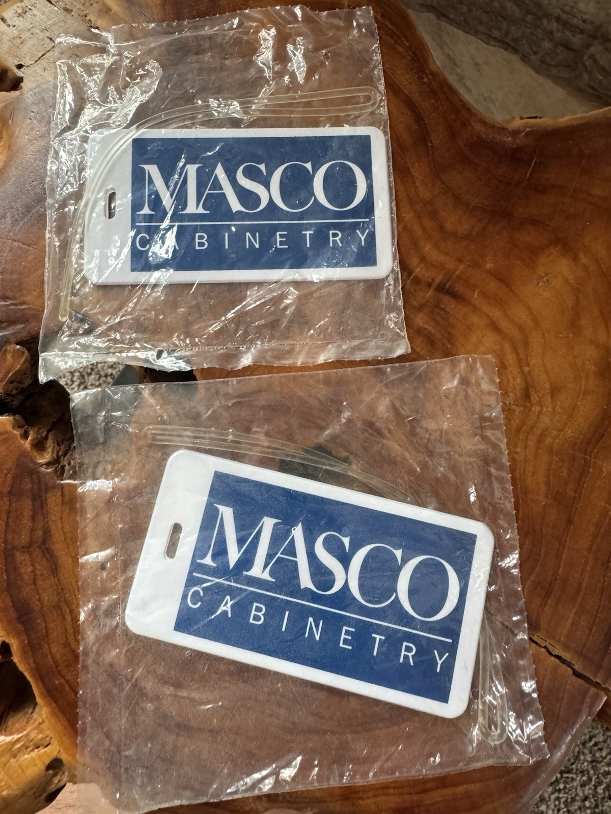 Lot of 2 Vintage Masco Cabinetry Luggage Tags NOS New Unused Advertising Promo