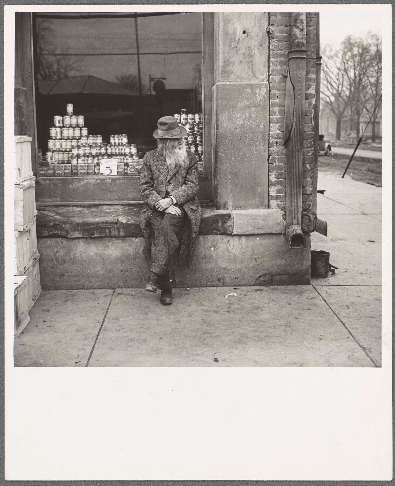 Old 8X10 Photo, 1930's Old man on the street in Shawneetown, Illinois 57834267