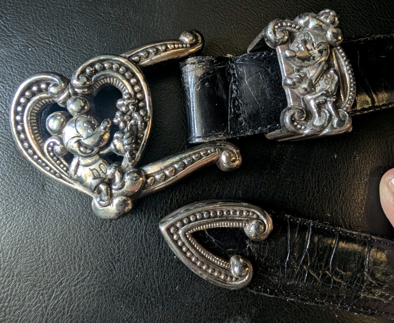 Vintage Brighton Mickey & Co. Disney Collection Black Leather Belt Small Vintage Brighton Mickey & Co. Disney Collection Black Leather Belt Small