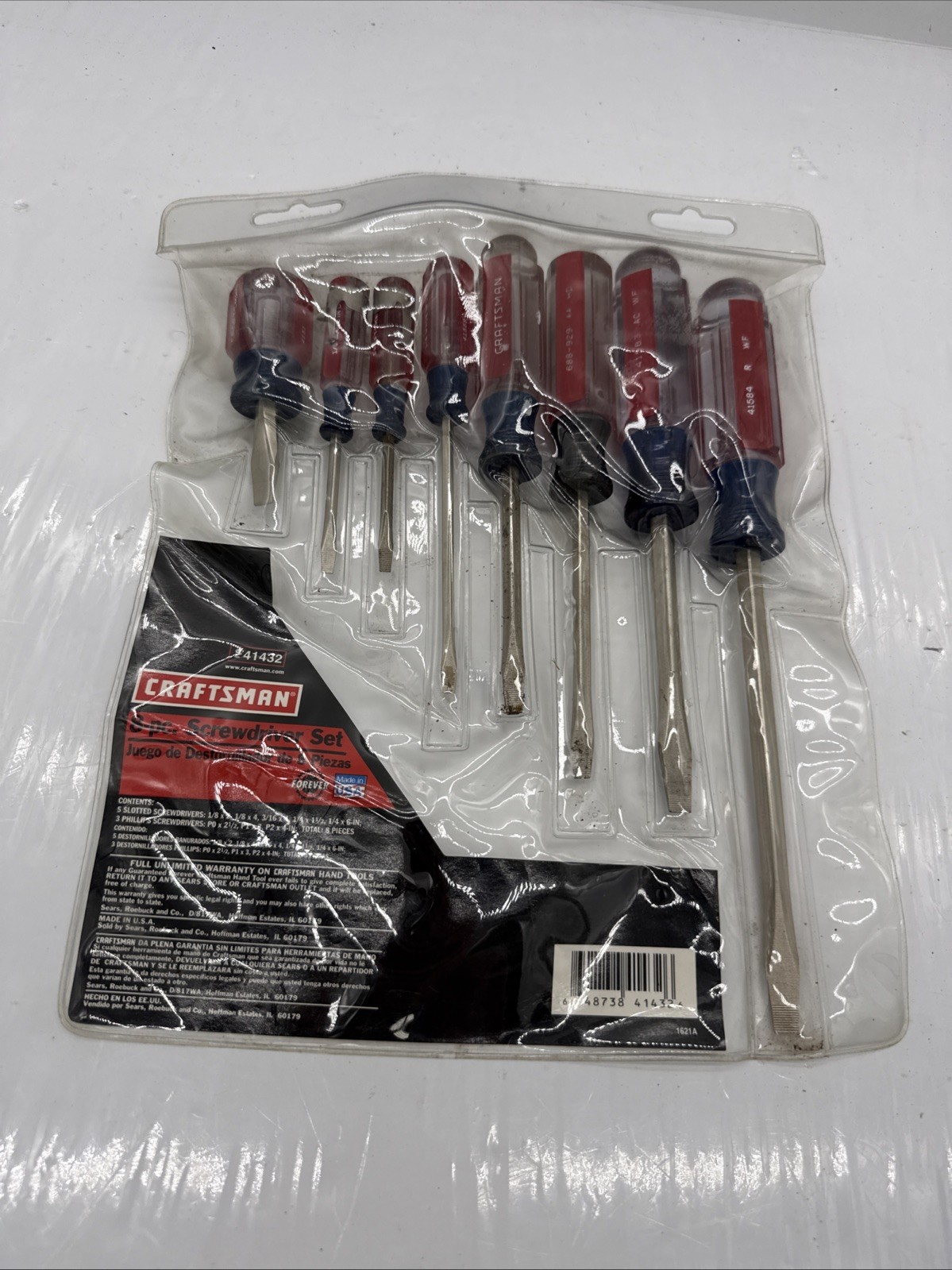 (J) VINTAGE NOS CRAFTSMAN 41432 8pc SCREWDRIVER SET - MINT - MADE IN USA (J) VINTAGE NOS CRAFTSMAN 41432 8pc SCREWDRIVER SET - MINT - MADE IN USA