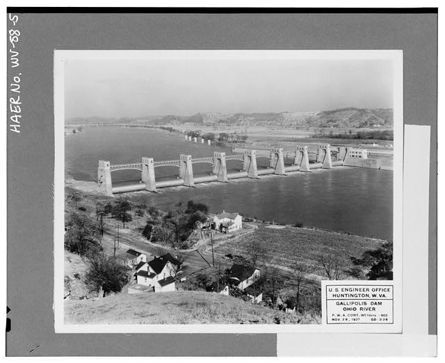 Photo:Huntington WV 1937 Gallipolis Dam Locks US Army View Northeast Photo:Huntington WV 1937 Gallipolis Dam Locks US Army View Northeast