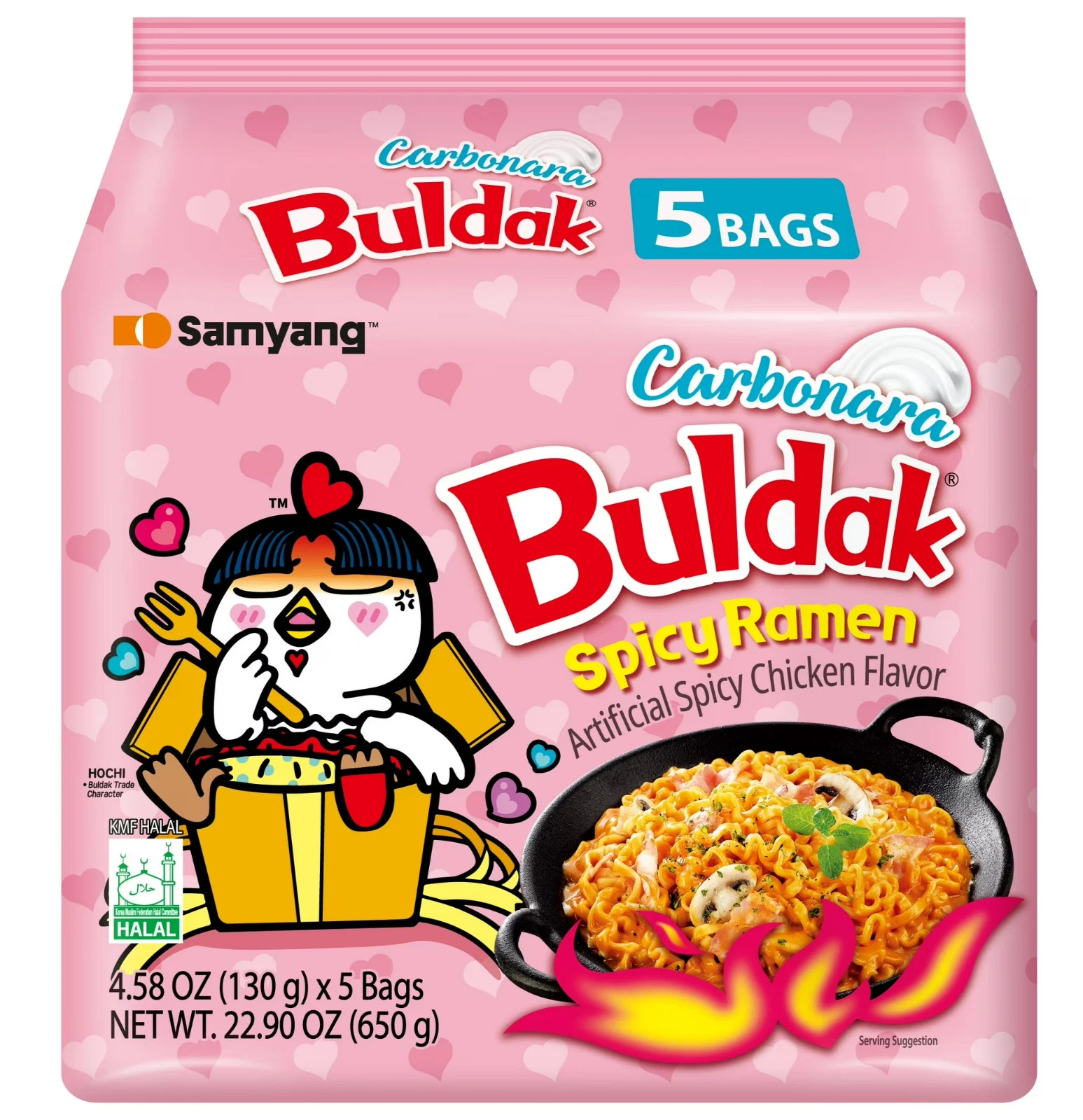 Samyang Spicy Chicken Noodle Carbonara Flavor Ramen, 4.58 oz, 5 Pack New Samyang Spicy Chicken Noodle Carbonara Flavor Ramen, 4.58 oz, 5 Pack New