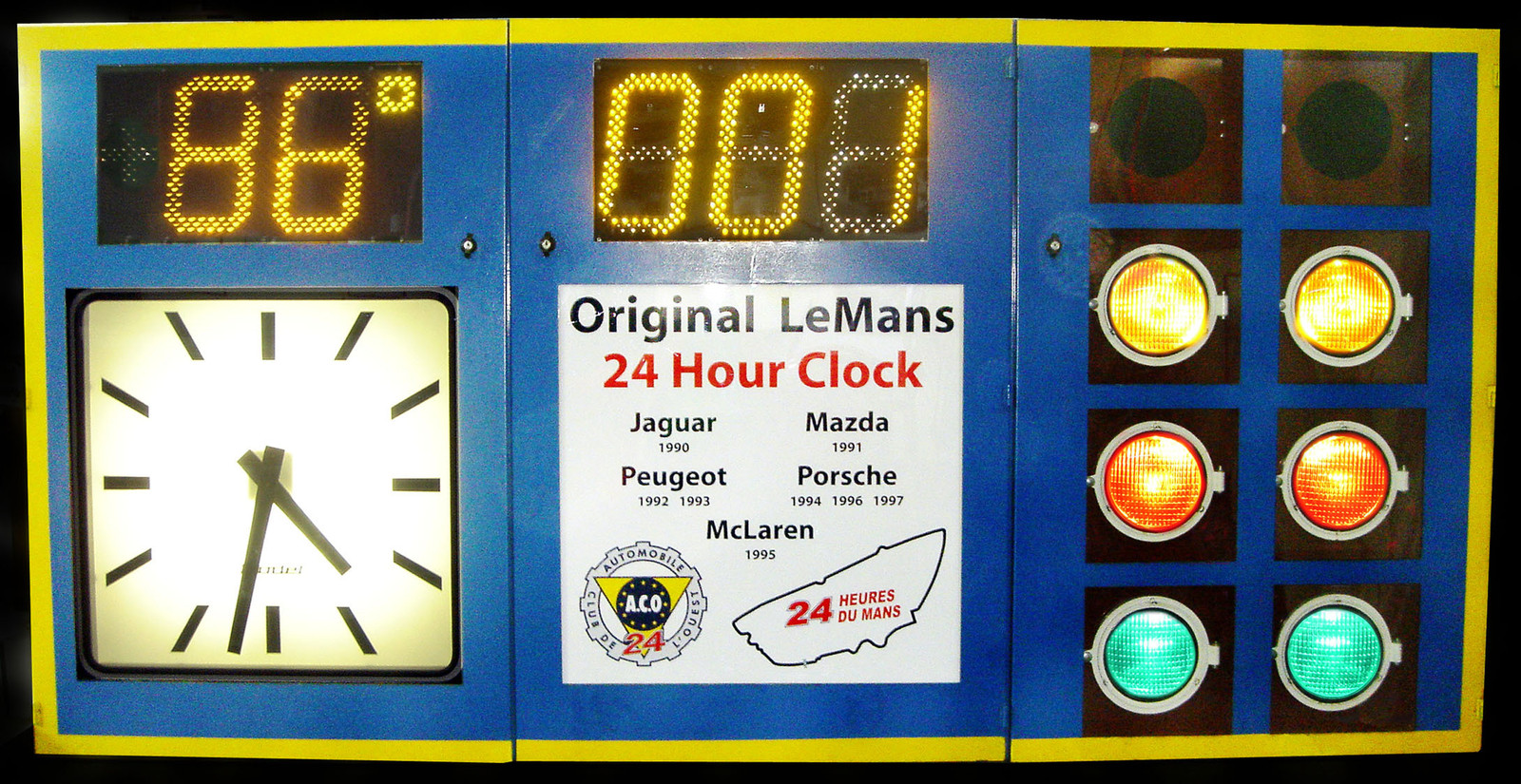 24 hours LeMans Clock & Race Display = Second Most Famous CLOCK in the WORLD for Sale