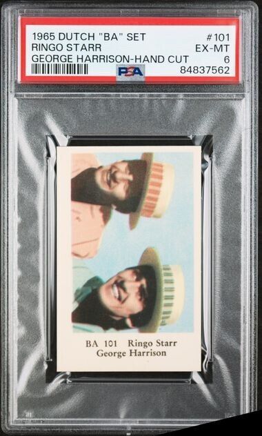 1965 Dutch Gum Card BA #101 The Beatles Ringo Starr and George Harrison PSA 6