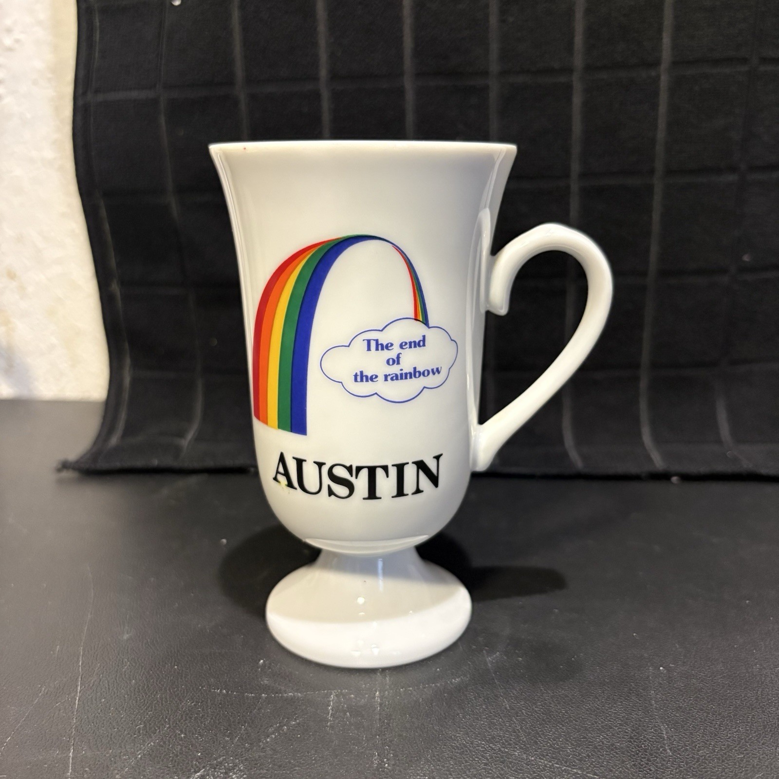 Vintage 1980s Papel Austin The End of the Rainbow Footed Coffee Mug Pride Retro Vintage 1980s Papel Austin The End of the Rainbow Footed Coffee Mug Pride Retro