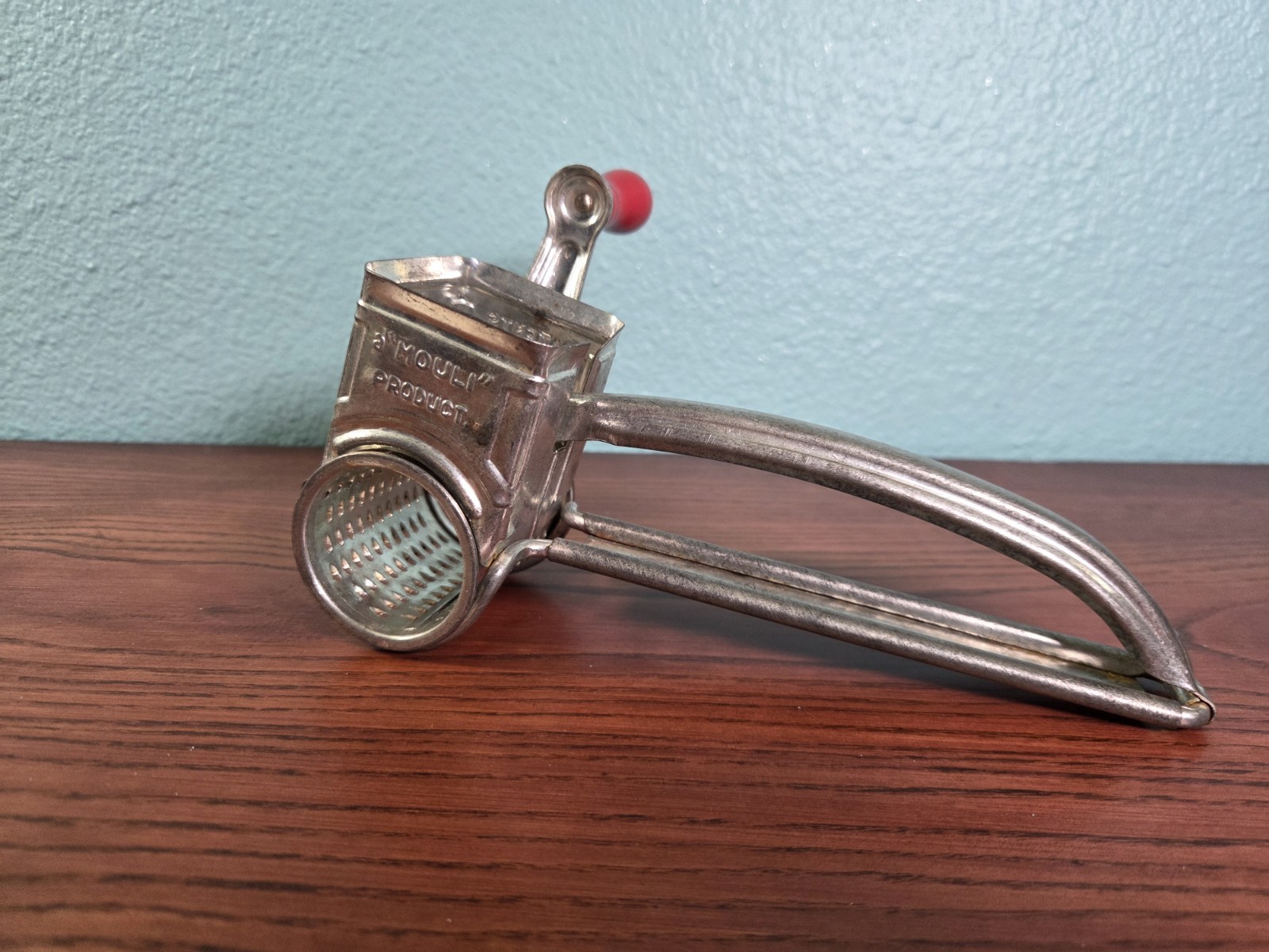 Vintage MOULI Cheese Grater Made in France Red Handle Rotary Hand Crank Vintage MOULI Cheese Grater Made in France Red Handle Rotary Hand Crank