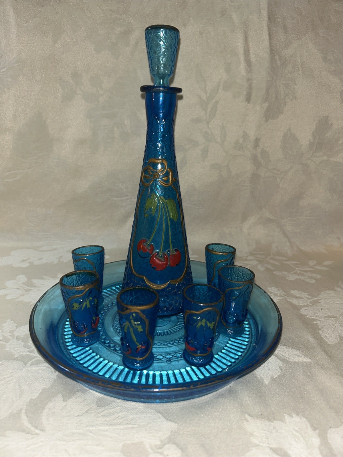 Antique Early To Mid 19th Century French Restoration Era 8 Piece Decanter Set Antique Early To Mid 19th Century French Restoration Era 8 Piece Decanter Set