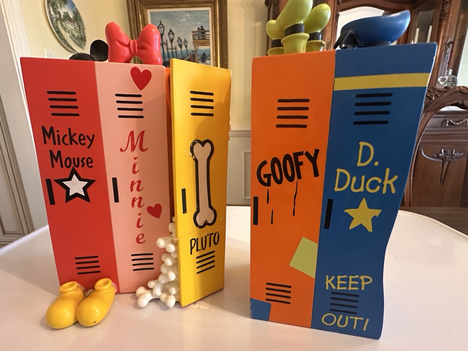 Disney Cast Member Bookends Fab Five Locker Set LE 700 Company D Mickey Rare Disney Cast Member Bookends Fab Five Locker Set LE 700 Company D Mickey Rare