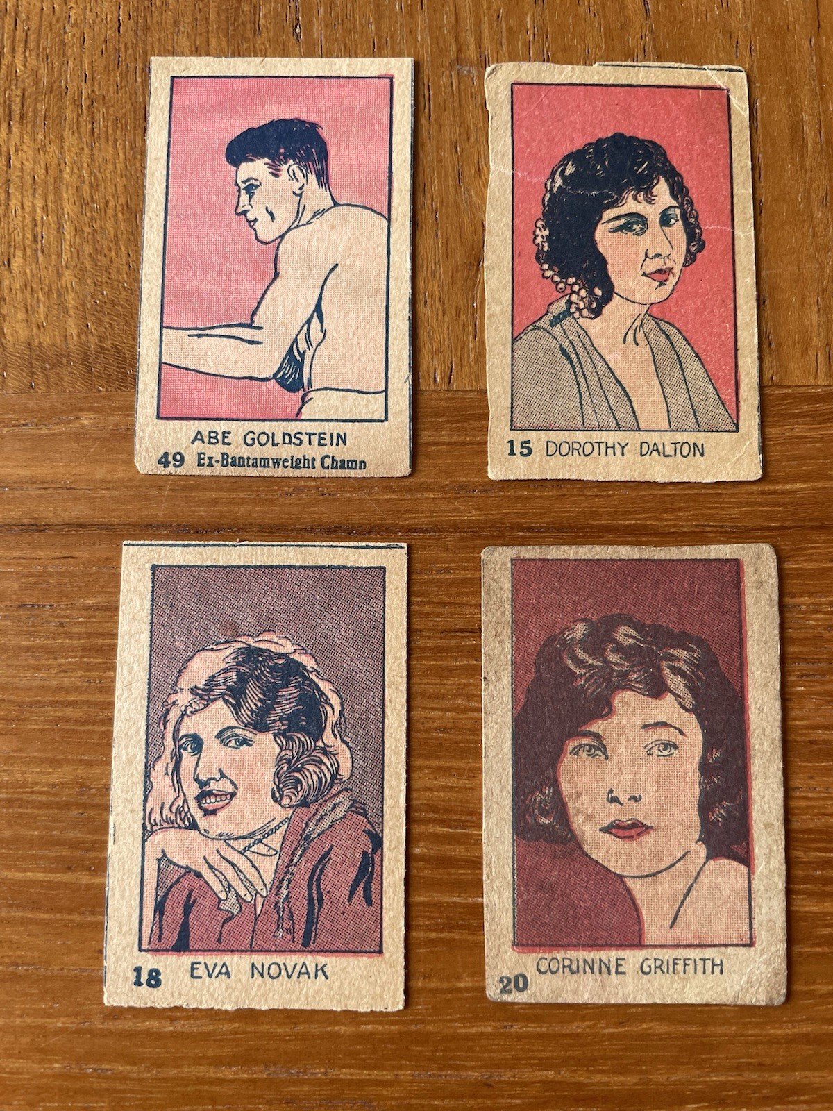 1926 W512 Lot Of 4 Hand Cut Strip Cards