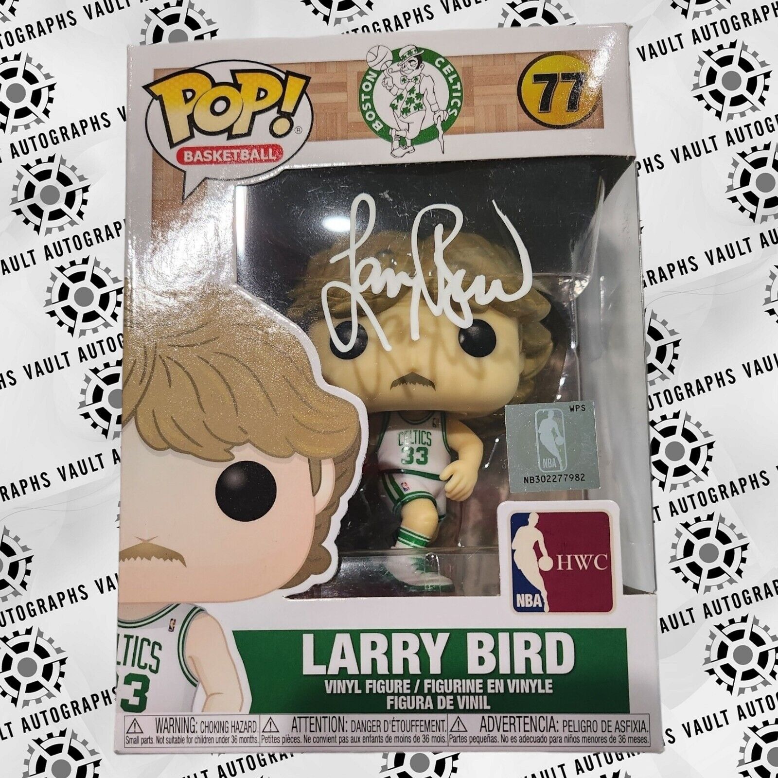Larry Bird Signed Funko Pop #77 Basketball Boston Celtics NBA Rare PSA COA