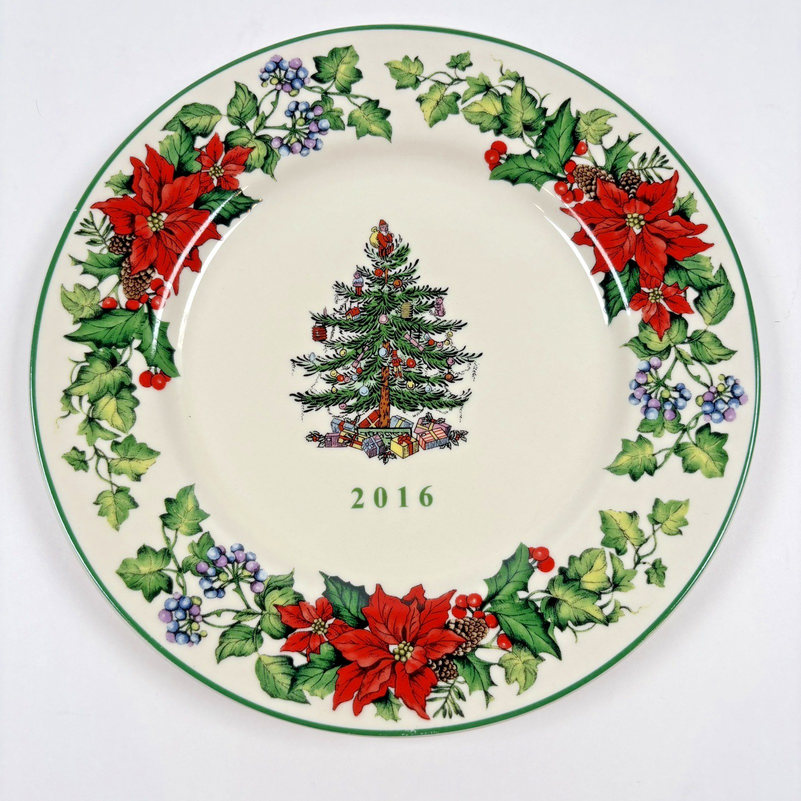 2016 Spode Christmas Tree Annual Collector Plate 8" Porcelain Poinsettia NO BOX 2016 Spode Christmas Tree Annual Collector Plate 8" Porcelain Poinsettia NO BOX