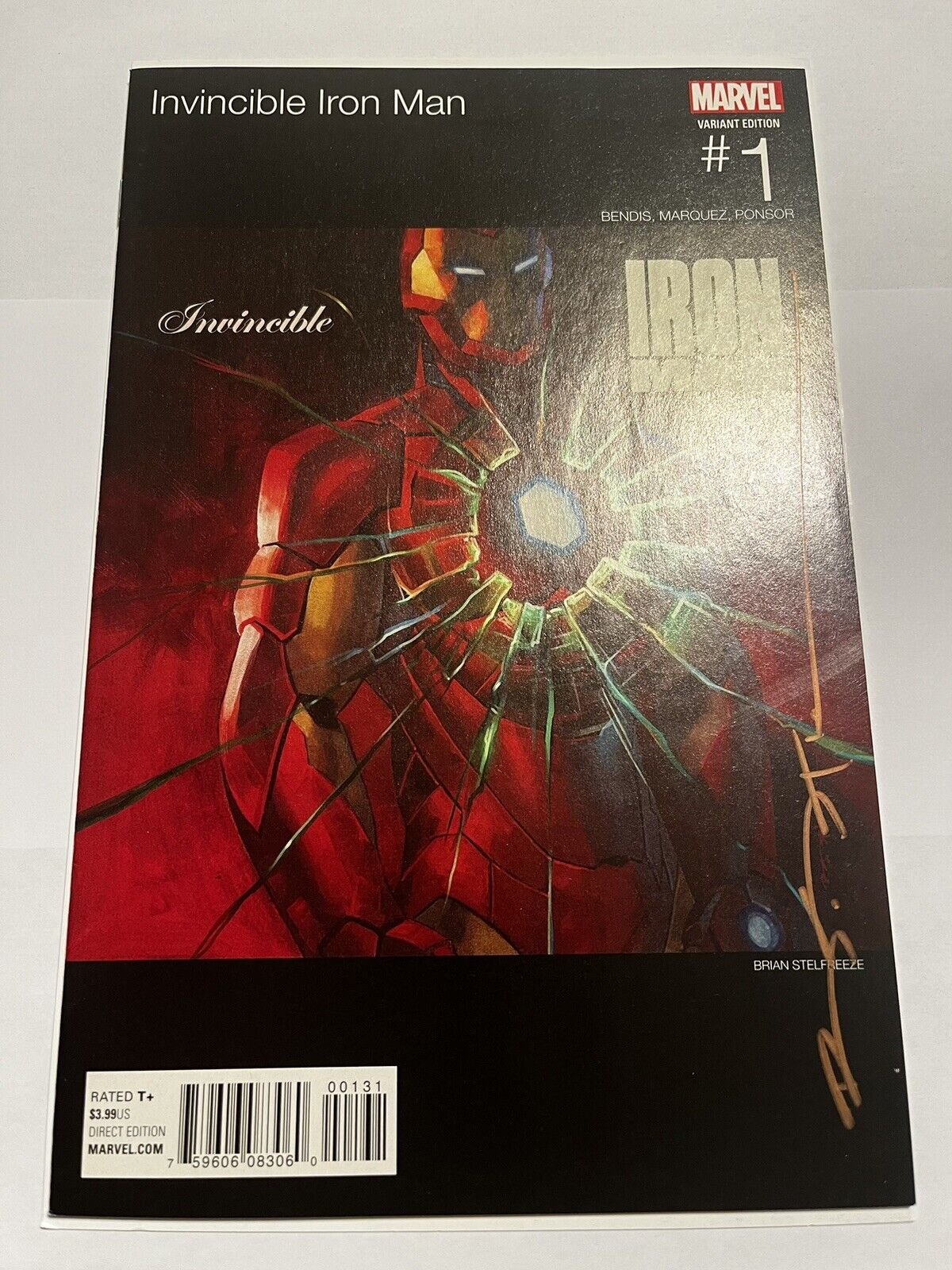 Invincible Iron Man #1 Hip Hop Marvel Variant 50 Cent Cover Signed By Stelfreeze