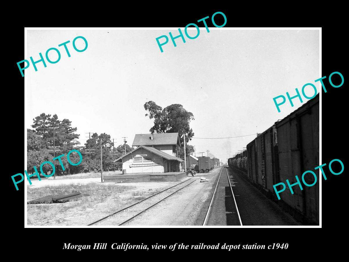 OLD 8x6 HISTORIC PHOTO OF MORGAN HILL CALIFORNIA RAILROAD DEPOT STATION c1940 OLD 8x6 HISTORIC PHOTO OF MORGAN HILL CALIFORNIA RAILROAD DEPOT STATION c1940