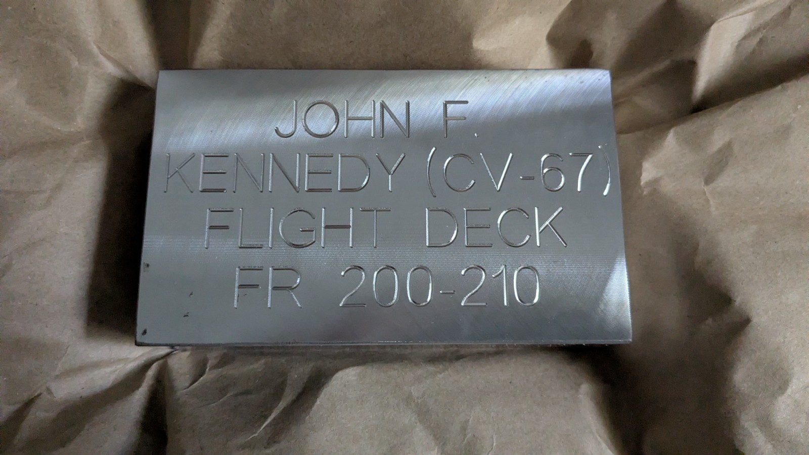 USS John F Kennedy (CV-67) US Navy Aircraft Carrier Flight Deck Steel Plate USS John F Kennedy (CV-67) US Navy Aircraft Carrier Flight Deck Steel Plate