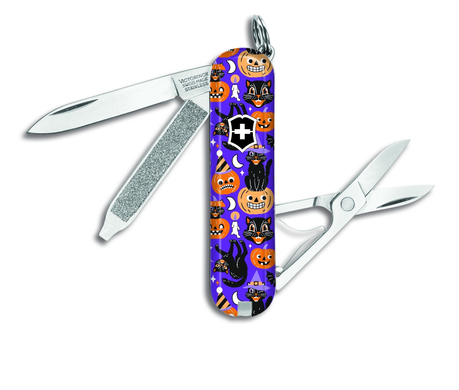 Victorinox Swiss Army HALLOWEEN BLACK CAT CLASSIC SD Knife Multi Tool RH219 Victorinox Swiss Army HALLOWEEN BLACK CAT CLASSIC SD Knife Multi Tool RH219