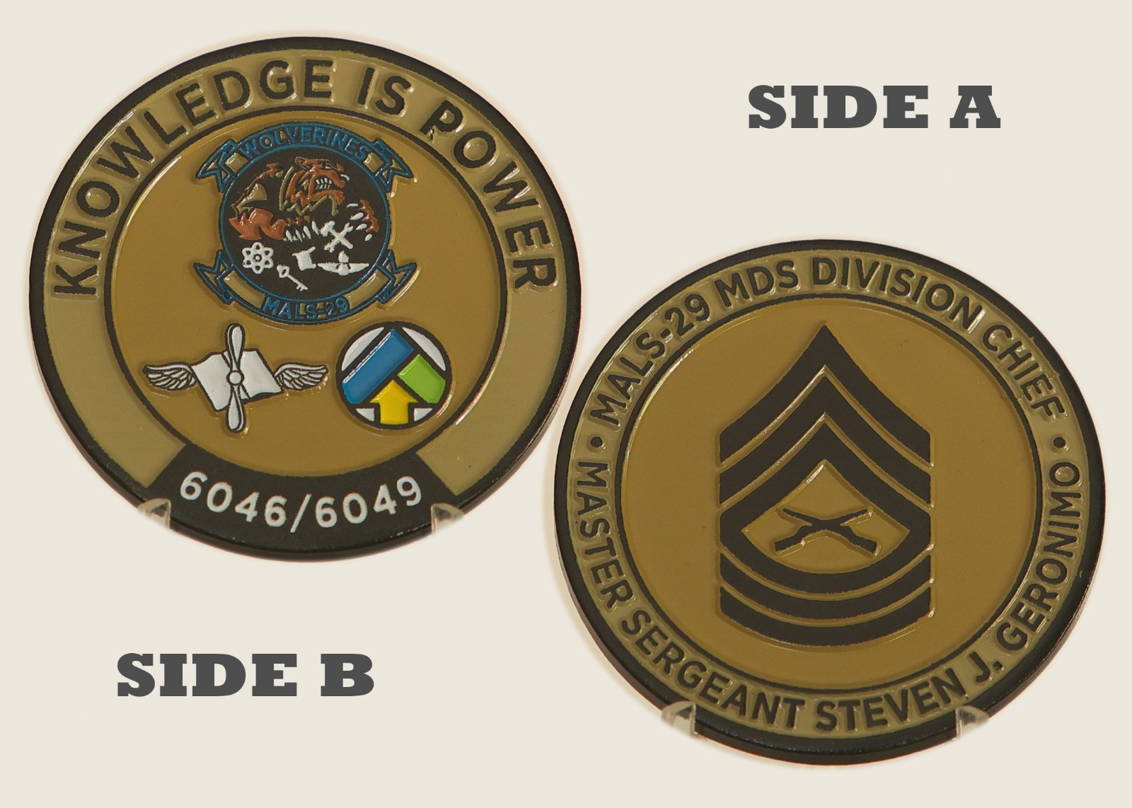 MALS-29 Wolverines MDS Division Chief Challenge Coin 1#22 MALS-29 Wolverines MDS Division Chief Challenge Coin 1#22