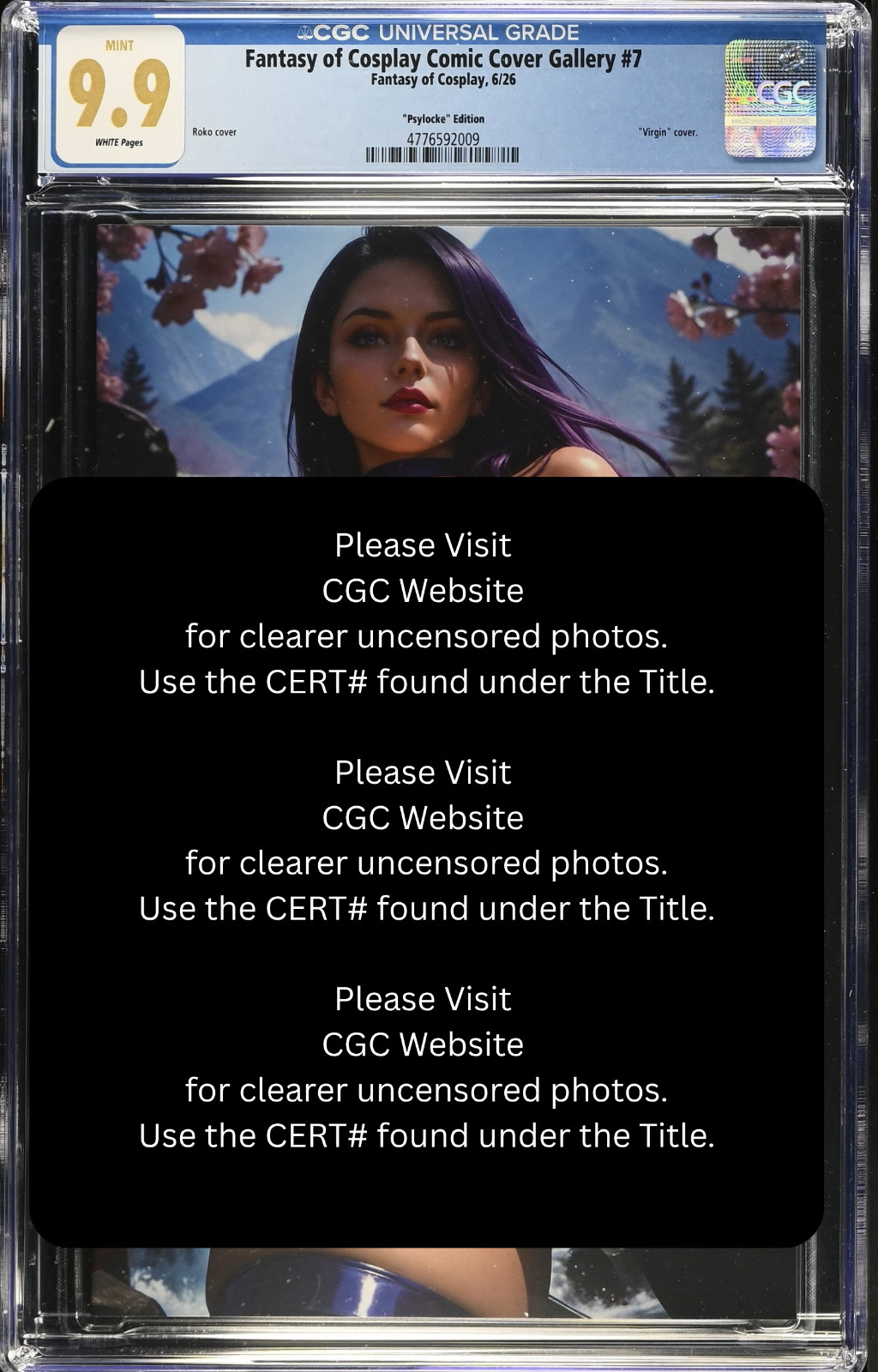 2026 Fantasy of Cosplay Comic Psylocke X-Men VIRGIN Chase LE 100 CGC 9.9