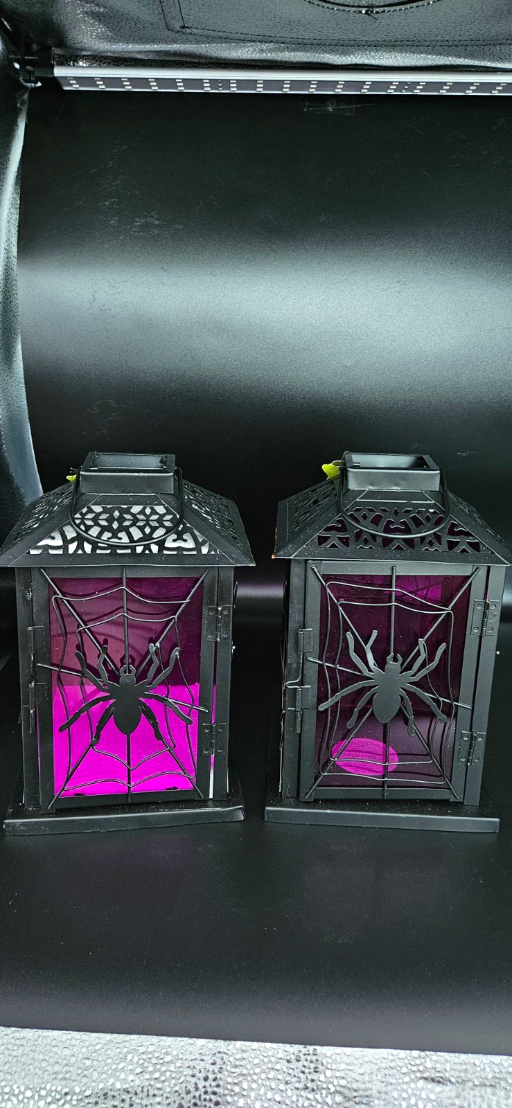 Pier 1 Imports Halloween Spiderweb Lantern Set of 2 Black/Purple 10" Hanging Pier 1 Imports Halloween Spiderweb Lantern Set of 2 Black/Purple 10" Hanging