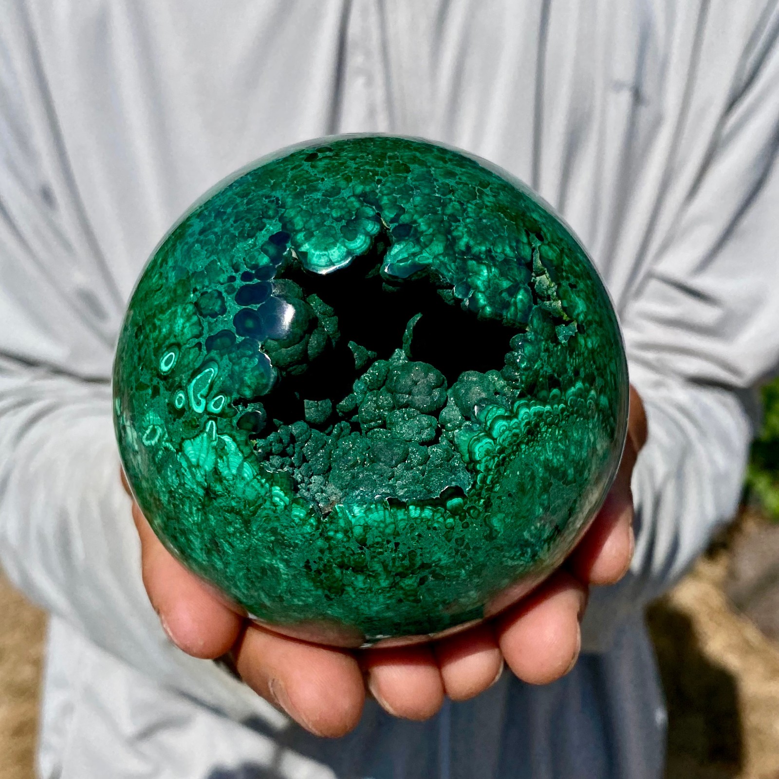 2.24LB Rare Natural Malachite quartz hand Carved sphere Crystal Healing 2.24LB Rare Natural Malachite quartz hand Carved sphere Crystal Healing