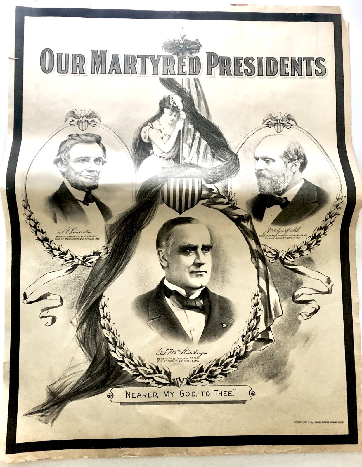 Vintage Antique 1901 "Our Martyred Presidents" Lincoln Garfield McKinley Nice Vintage Antique 1901 "Our Martyred Presidents" Lincoln Garfield McKinley Nice
