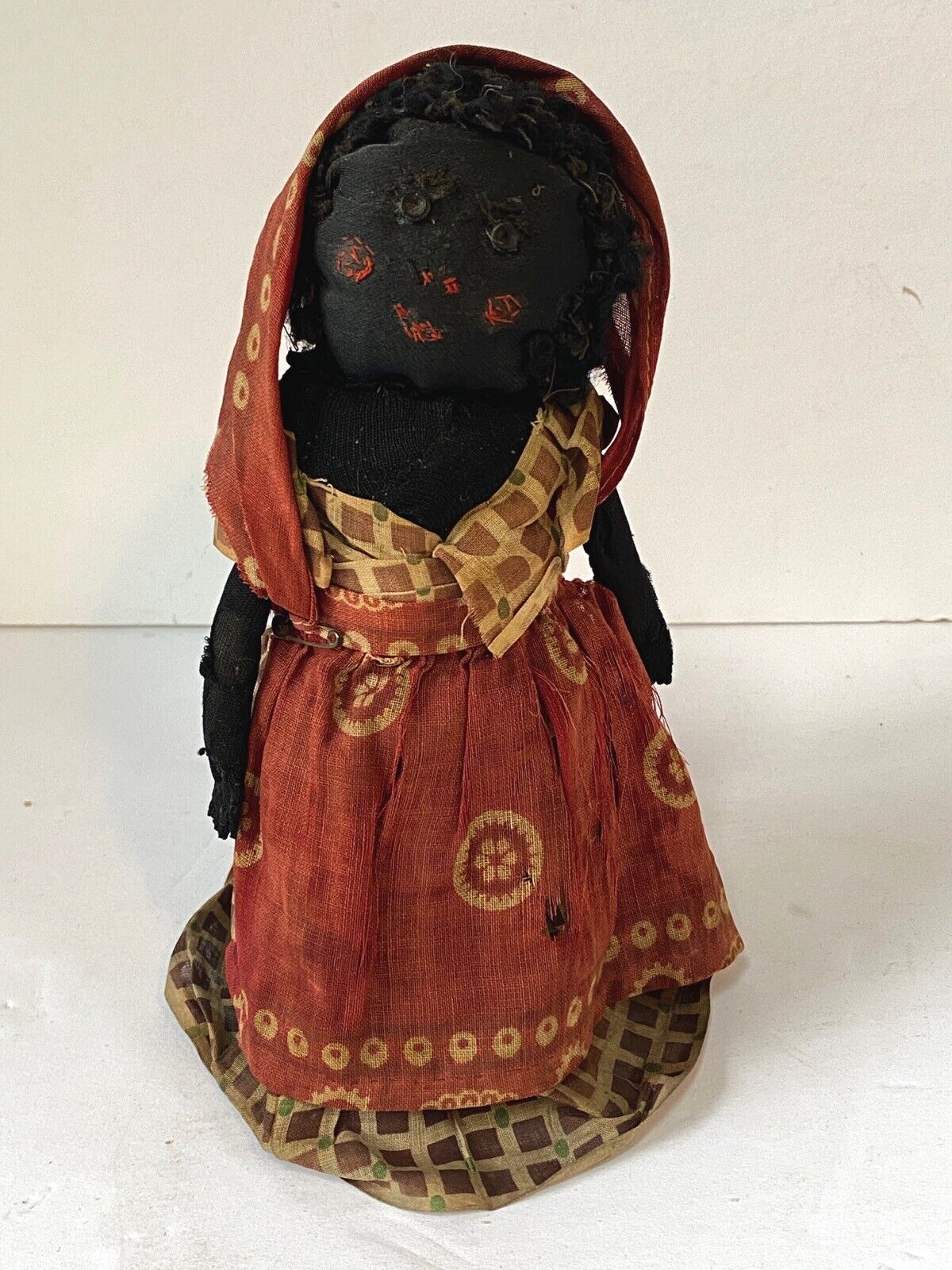19thC Primitive American Folk Art ~ Antique Black Americana Doll Figure c.1860