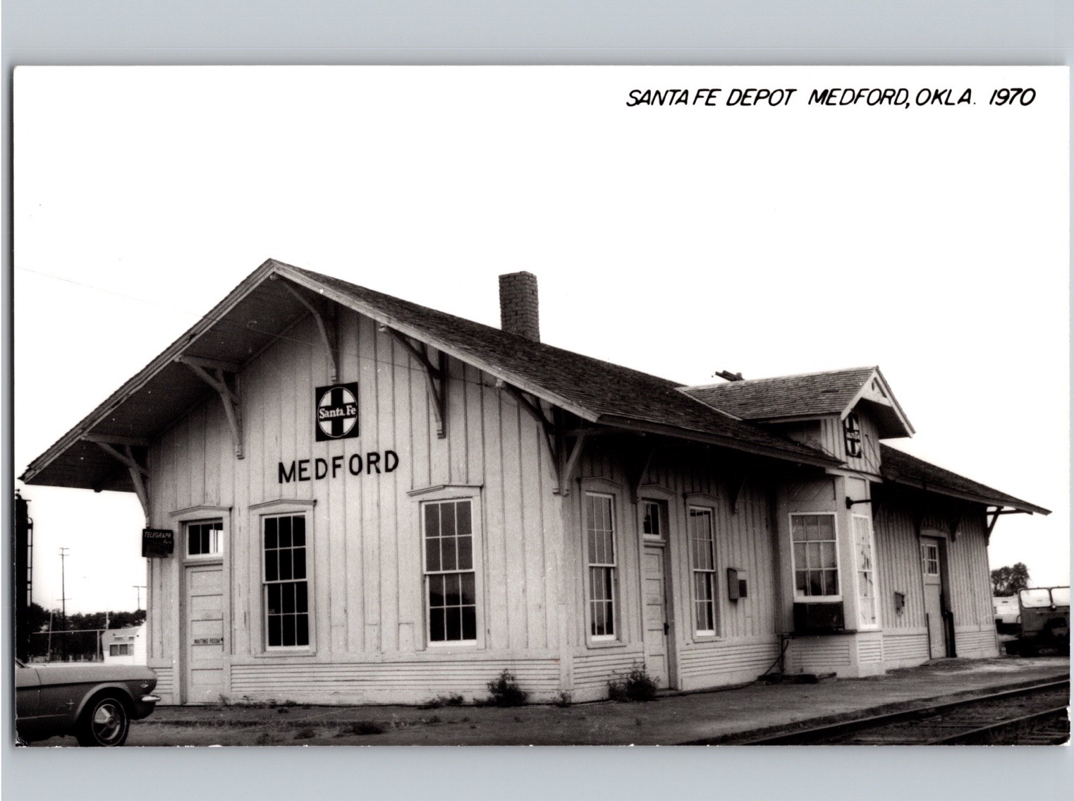 c1970 Santa Fe Depot Medford Oklahoma OK Grany County RPPC Real Photo c1970 Santa Fe Depot Medford Oklahoma OK Grany County RPPC Real Photo