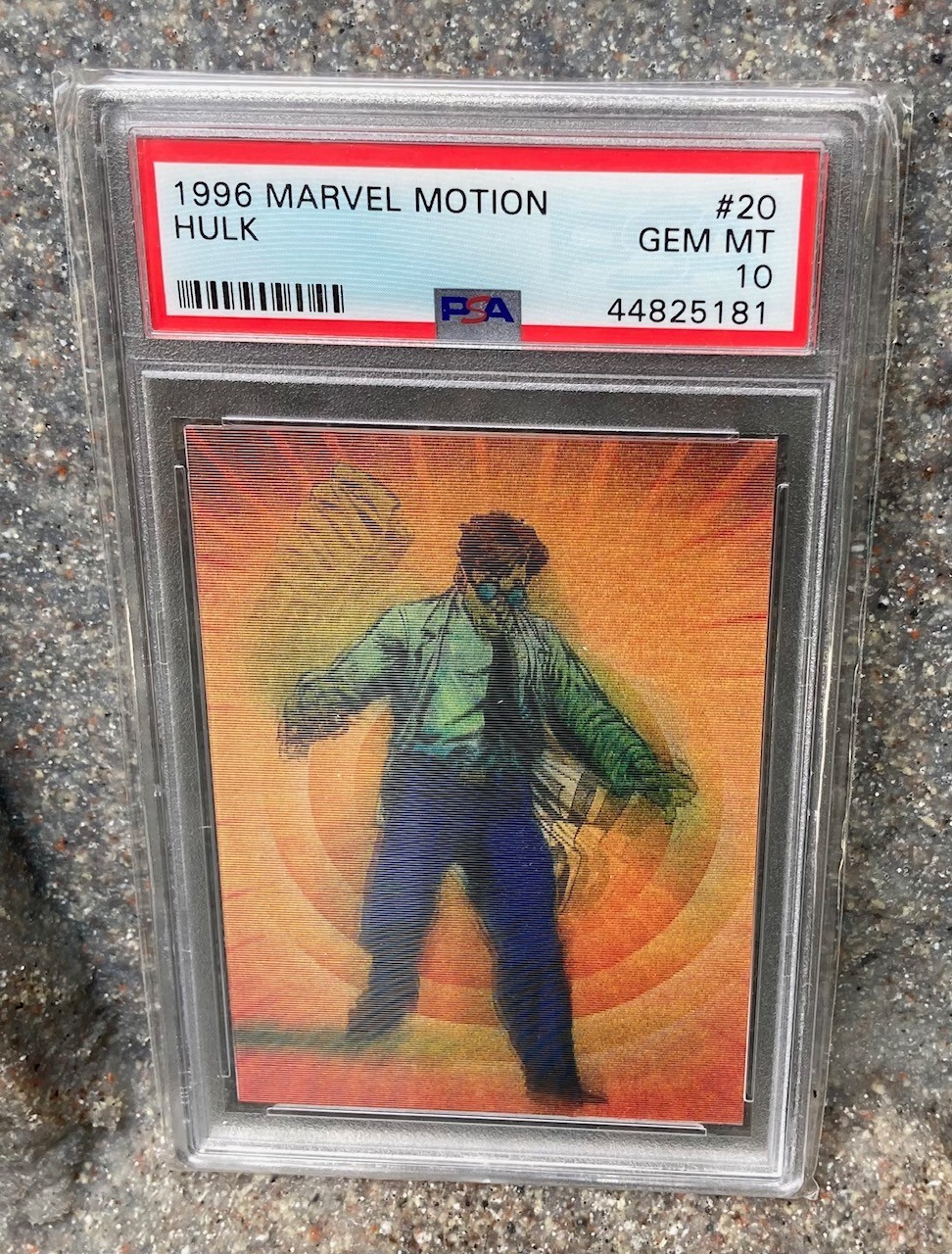💚 1996 Marvel motion HULK #20 Lenticular wiggle ULTRA RARE card PSA 10💚 POP 1 💚 1996 Marvel motion HULK #20 Lenticular wiggle ULTRA RARE card PSA 10💚 POP 1
