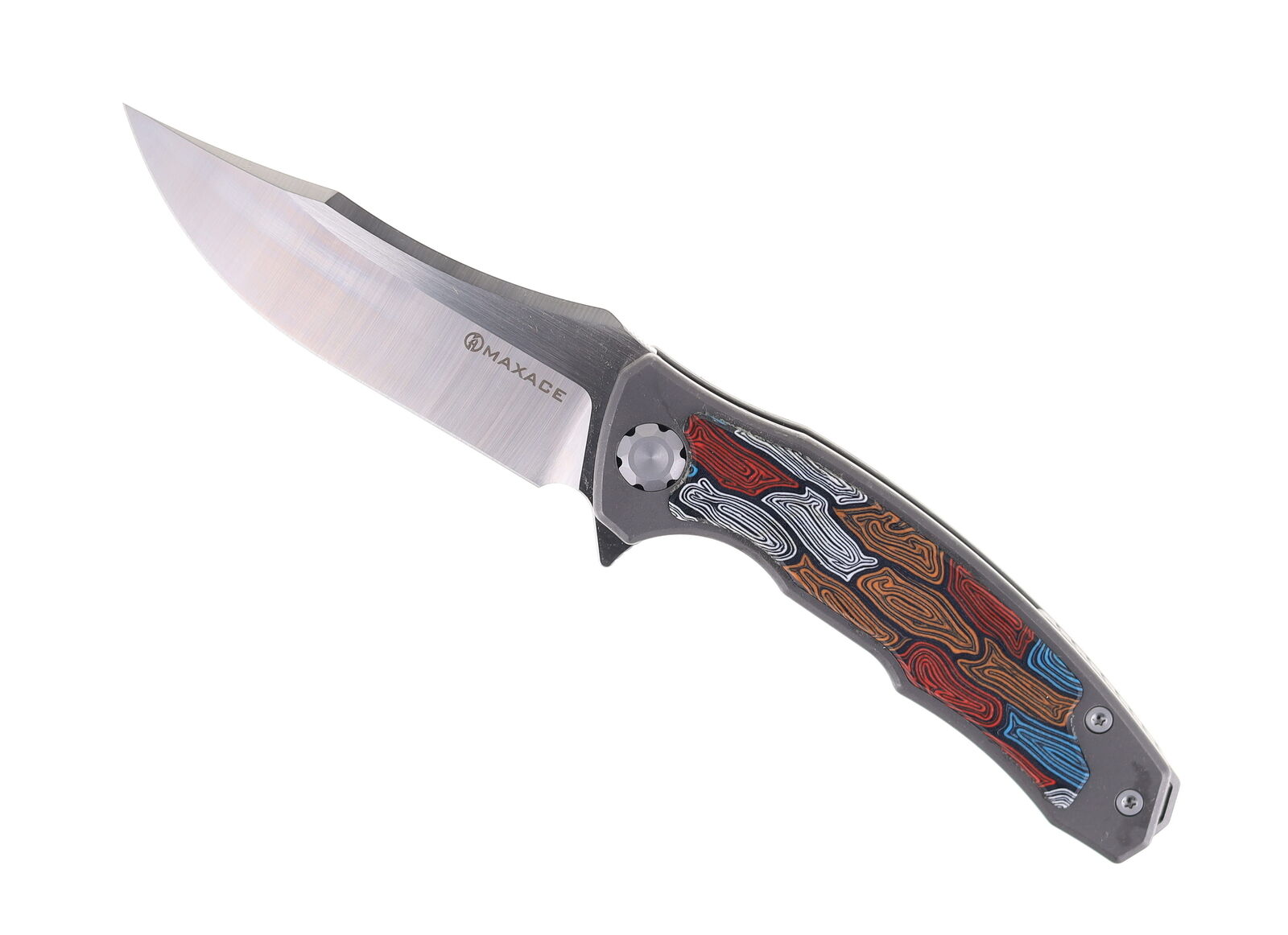 Maxace Halictus 2.0 Folding Knife Ti Damascus/G10 Inlay Handle M390 MHLT203