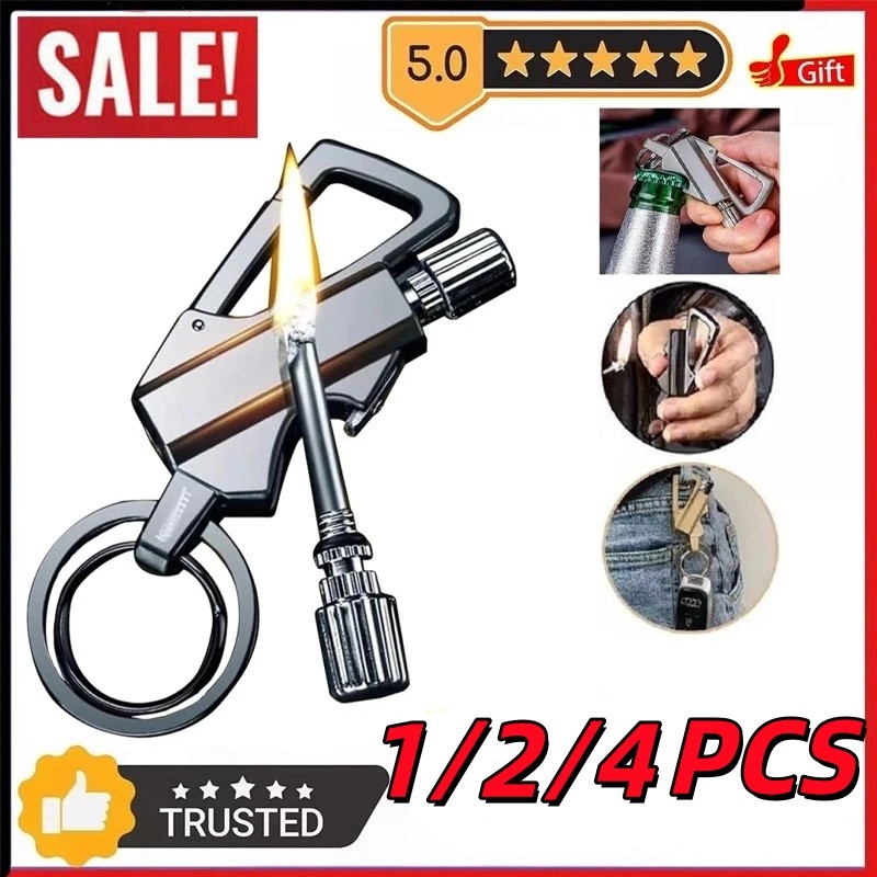1/2/4X Permanent Match Infinity Lighter Strike Multitool Keychain Bottle Opener 1/2/4X Permanent Match Infinity Lighter Strike Multitool Keychain Bottle Opener