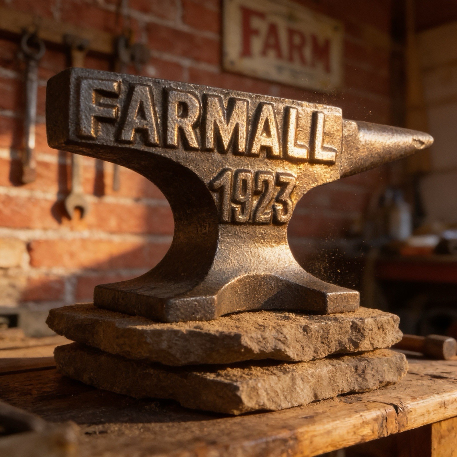 Heavy Cast Iron 6"X2" "Farmall 1923" Anvil/Paperweight...Ships Free