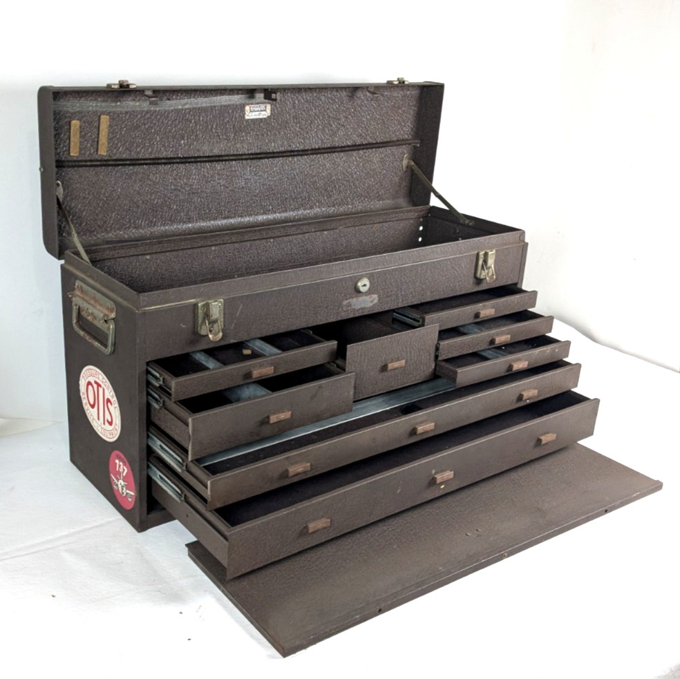 Vintage Kennedy Kits 526 Machinist 8 Drawer Tool Box Hinged Top Chest Vintage Kennedy Kits 526 Machinist 8 Drawer Tool Box Hinged Top Chest