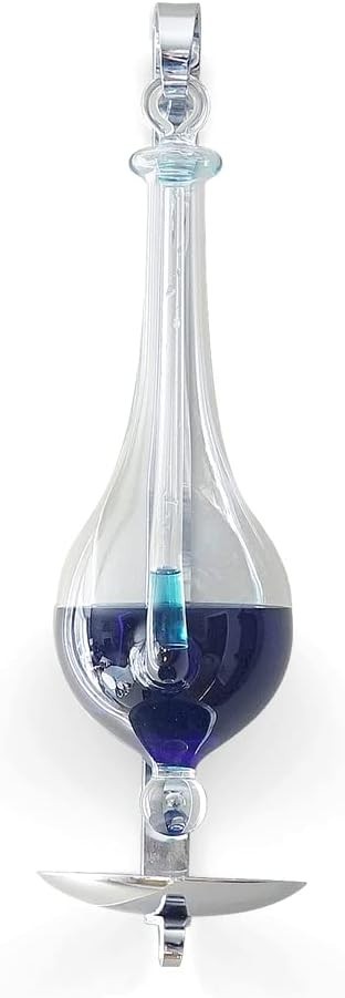B1025C Antique Storm Glass Wall Mount Liquid Barometer with Drip Cup