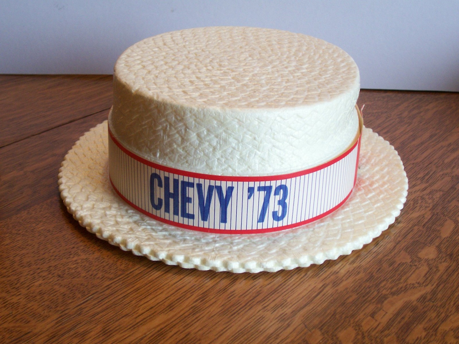 Vintage 1973 Chevrolet Styrofoam Hat "Chevy '73", "Greatest Show To See" Vintage 1973 Chevrolet Styrofoam Hat "Chevy '73", "Greatest Show To See"