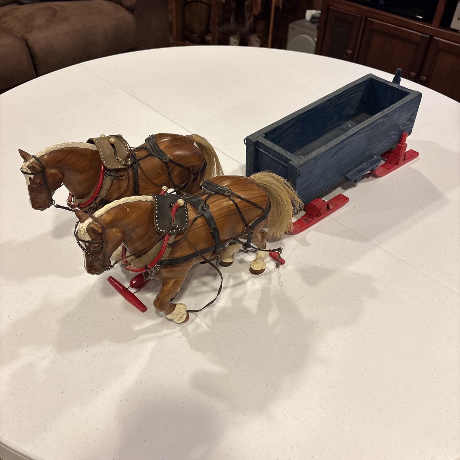 Vintage Clydesdale Horse Set And Sleigh Figurines Vintage Clydesdale Horse Set And Sleigh Figurines