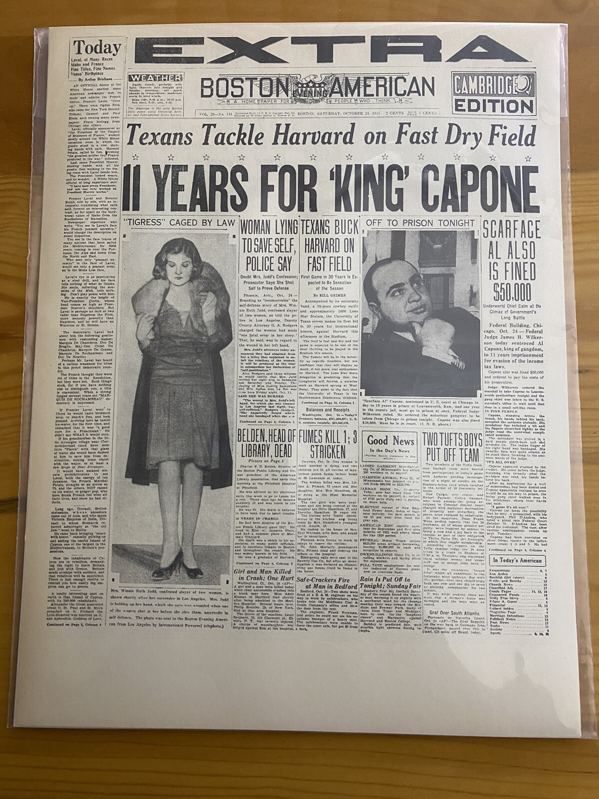 VINTAGE NEWSPAPER HEADLINE ~11 YEARS JAIL MOB GANGSTER AL CAPONE SCARFACE 1931 VINTAGE NEWSPAPER HEADLINE ~11 YEARS JAIL MOB GANGSTER AL CAPONE SCARFACE 1931