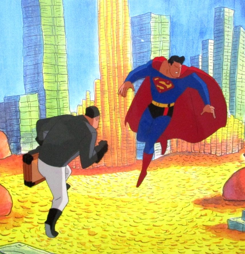 1996 SUPERMAN WB ORIGINAL PRODUCTION CEL WARNER BROTHERS DC COMIC BOOK ART 1996 SUPERMAN WB ORIGINAL PRODUCTION CEL WARNER BROTHERS DC COMIC BOOK ART