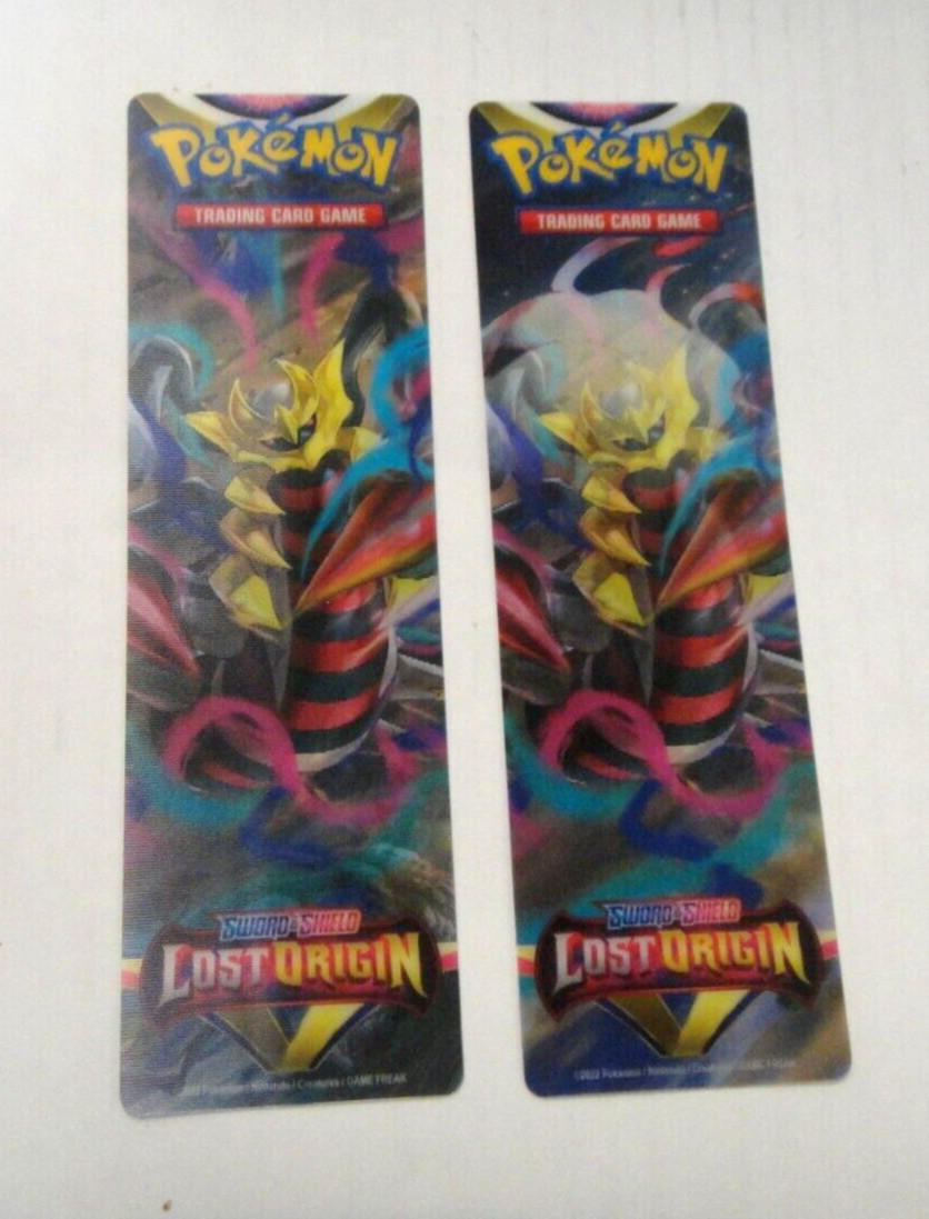 2X-Pokemon SWSH Lost Origin Promotional Lenticular Bookmark Giratina Zoroark 3D 2X-Pokemon SWSH Lost Origin Promotional Lenticular Bookmark Giratina Zoroark 3D