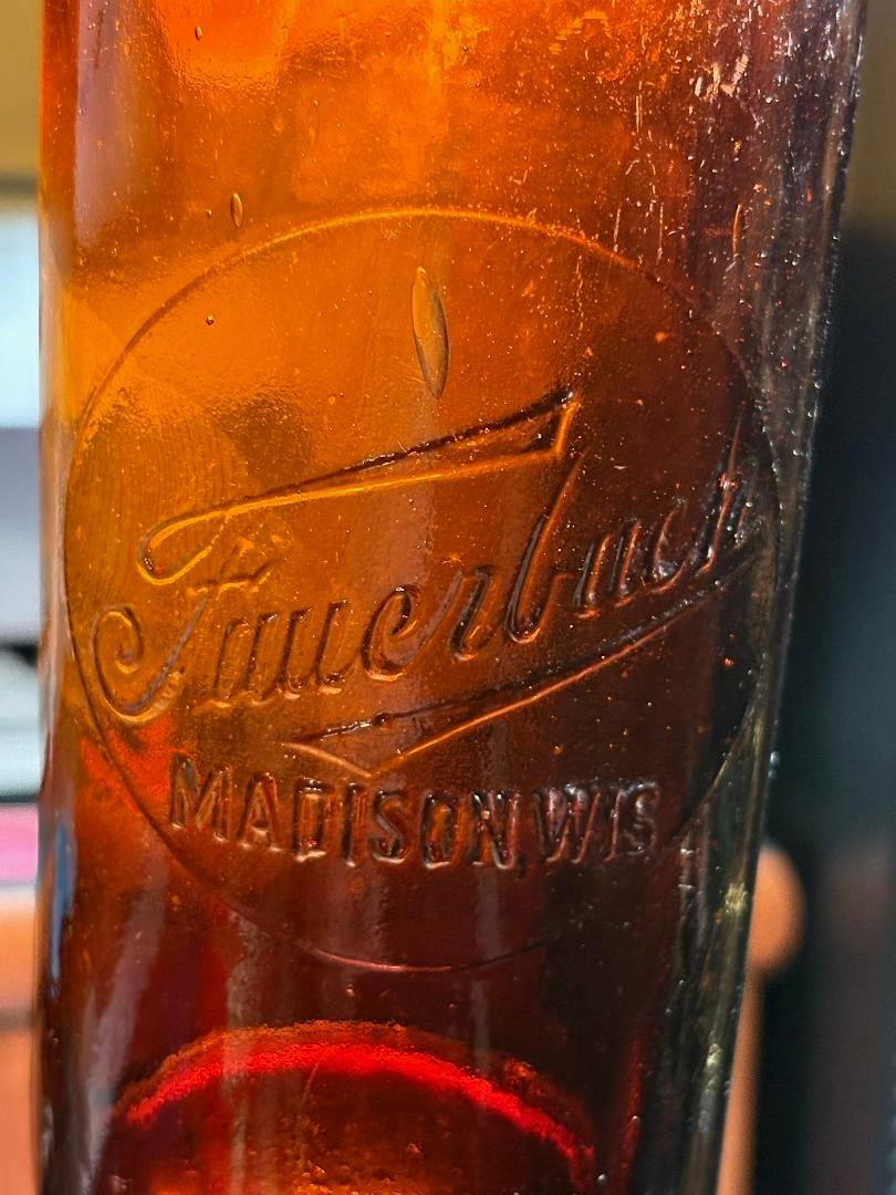 Antique Pre-Prohibition, Fauerbach - Empty Amber Beer Bottle, Madison, WIS